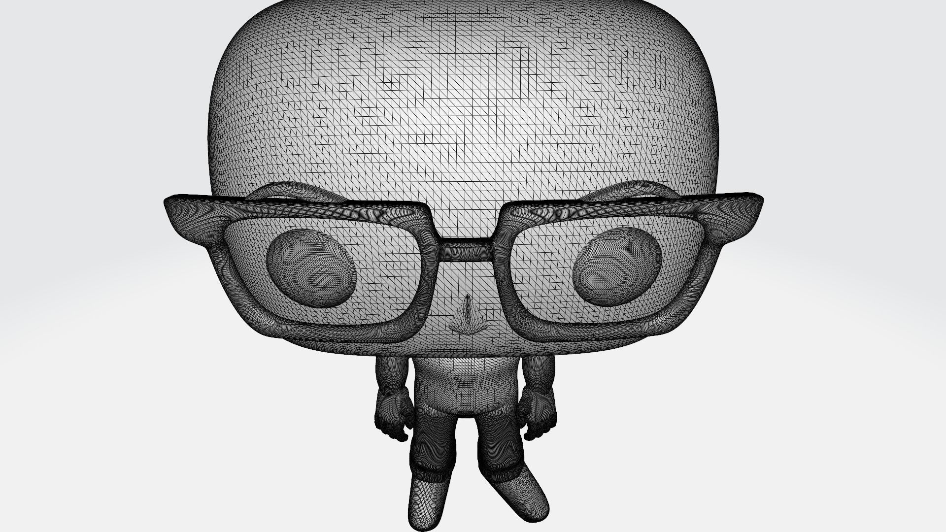 Custom Pop Bald Man Glasses Figure 3D Print 3D print model 3D print model_1