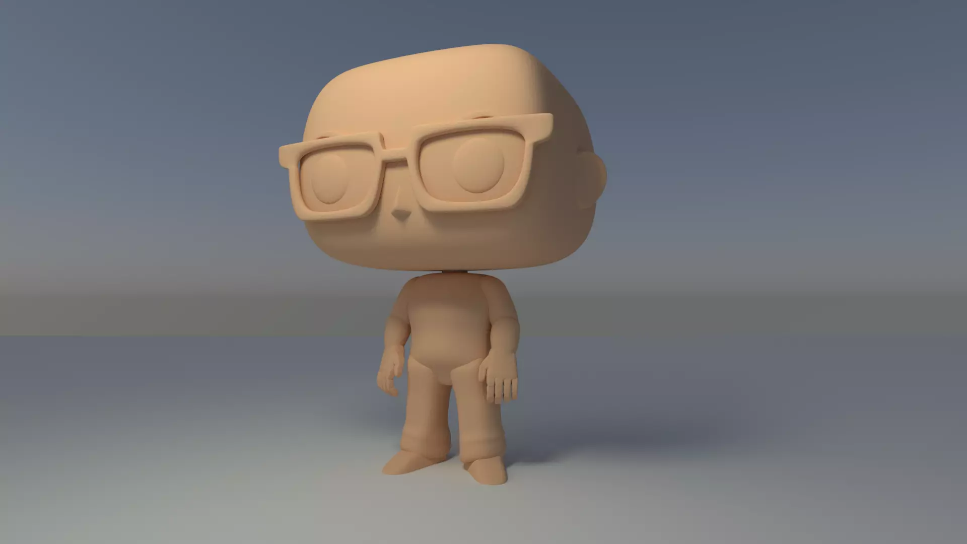Custom Pop Bald Man Glasses Figure 3D Print 3D print model 3D print model_0