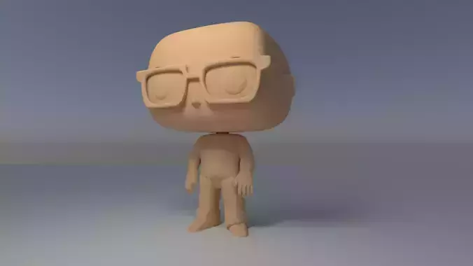 Custom Pop Bald Man Glasses Figure 3D Print 3D print model 3D print model