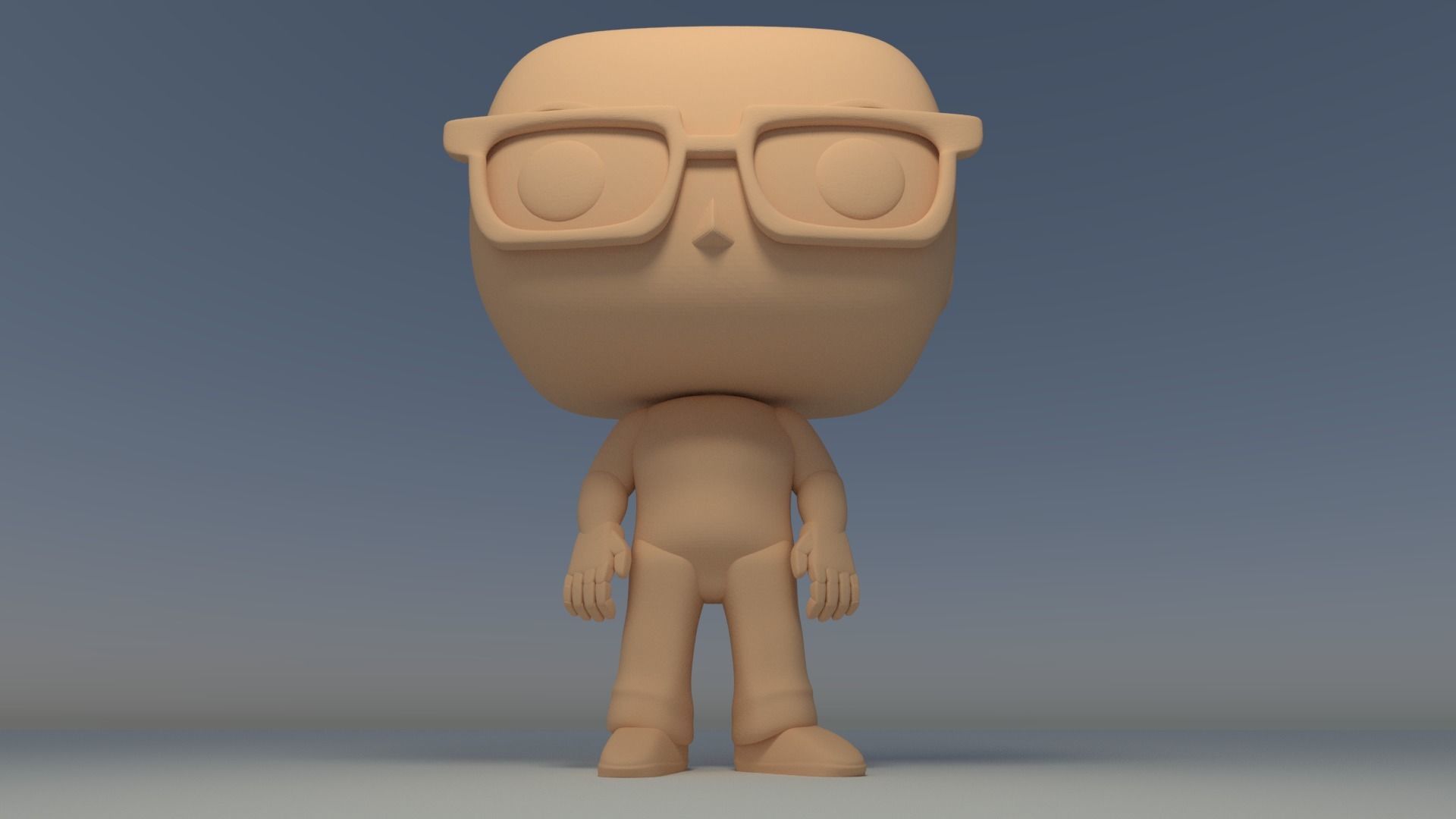 Custom Pop Bald Man Glasses Figure 3D Print 3D print model 3D print model_5