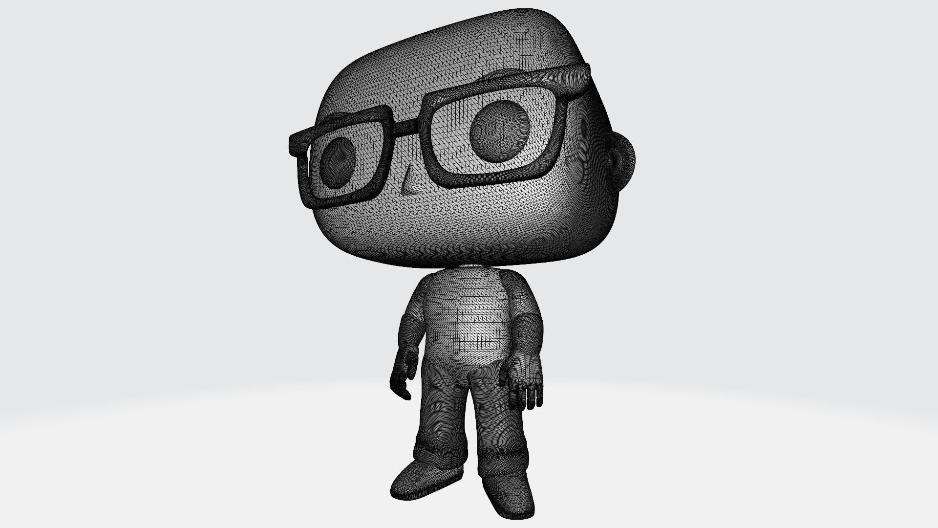 Custom Pop Bald Man Glasses Figure 3D Print 3D print model 3D print model_10