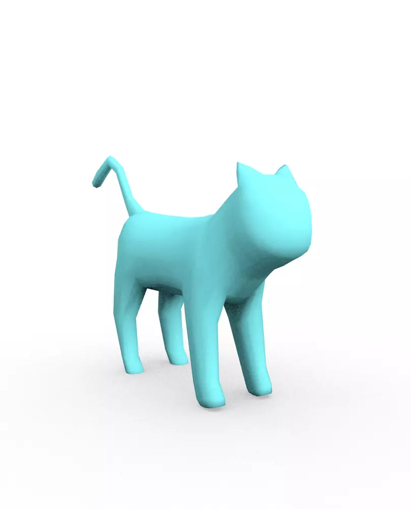 Cat model no texture Free low-poly 3D model