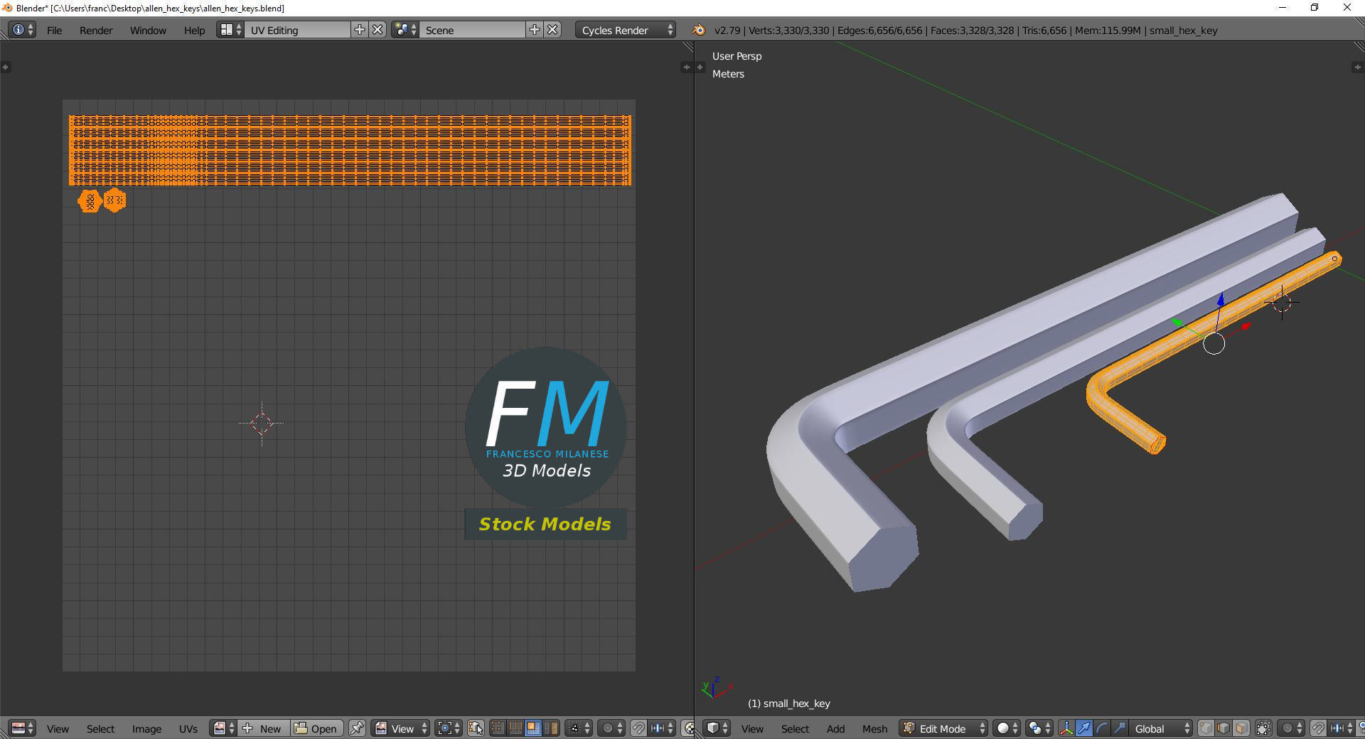 Allen hex keys 3D model_10