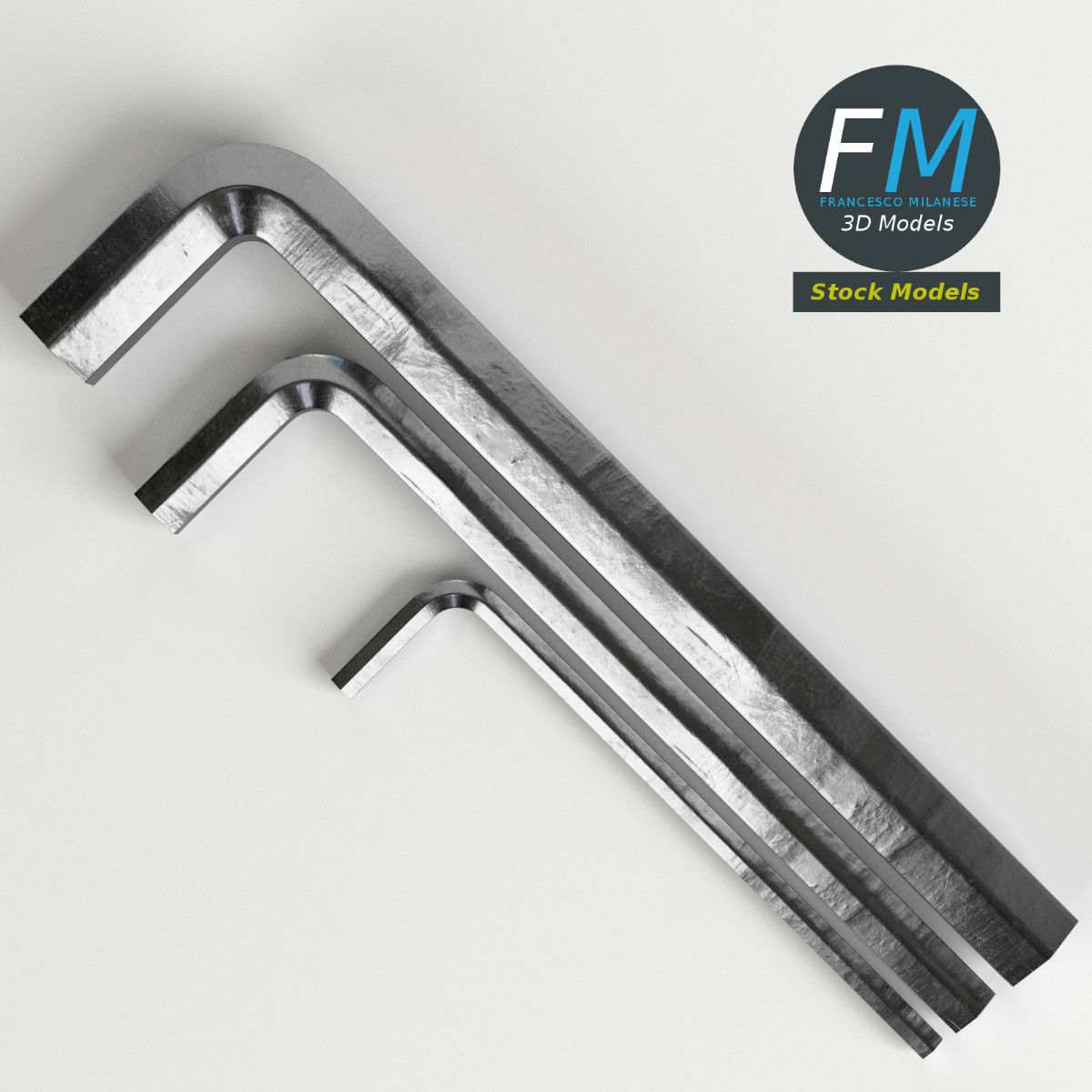 Allen hex keys 3D model_6