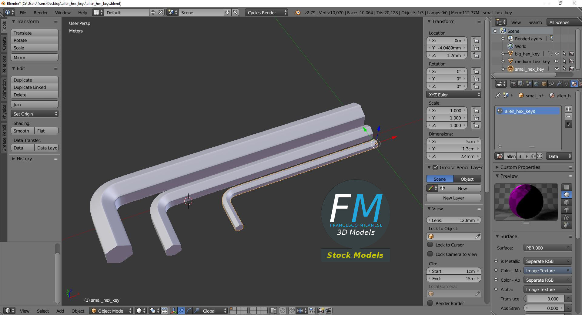 Allen hex keys 3D model_9