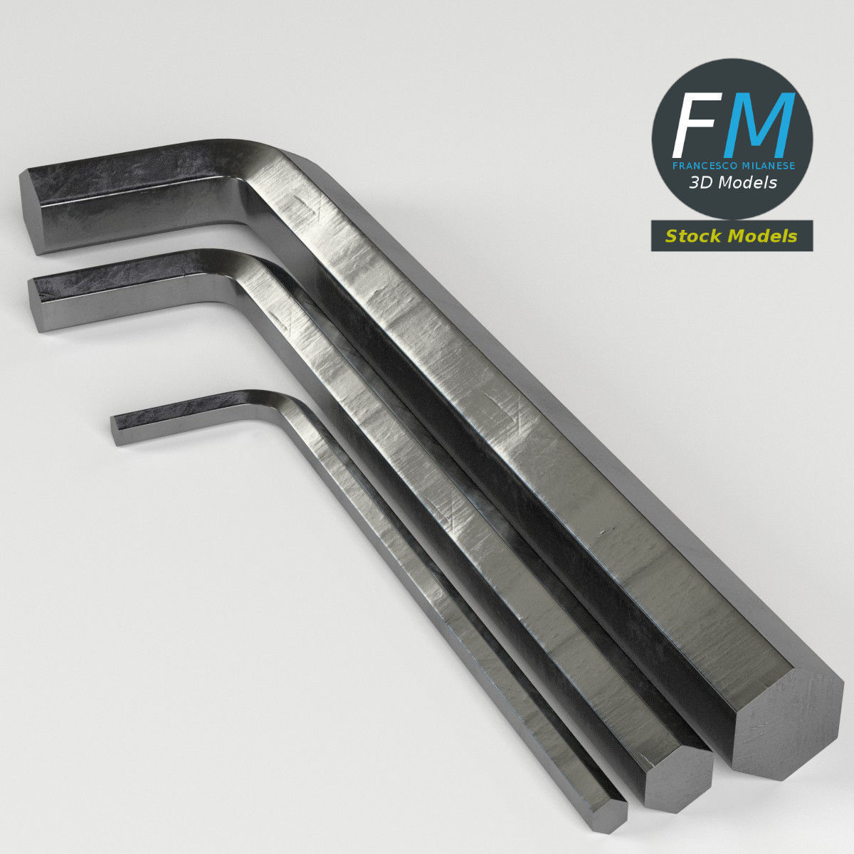 Allen hex keys 3D model_2