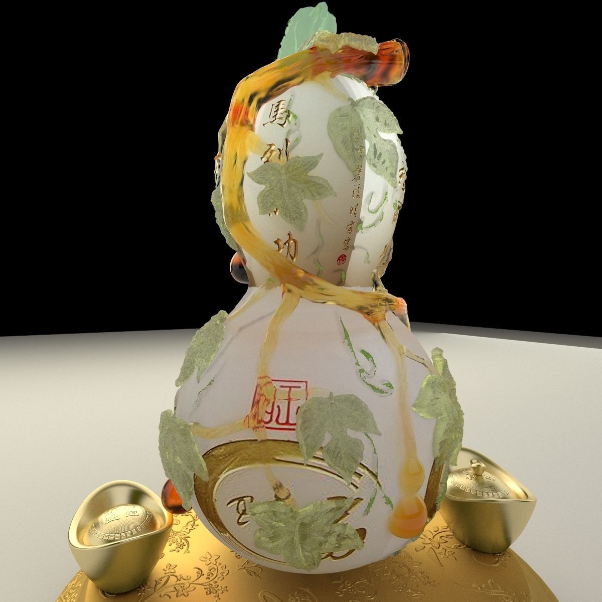Chinese Gourd With Yuanbao 3d Model Cgtrader Chinese Gourd With Yuanbao 3d Model Cgtrader