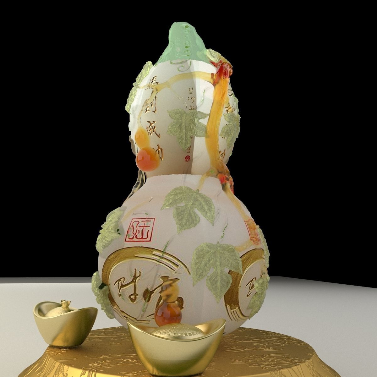 Chinese Gourd With Yuanbao 3d Model Cgtrader Chinese Gourd With Yuanbao 3d Model Cgtrader