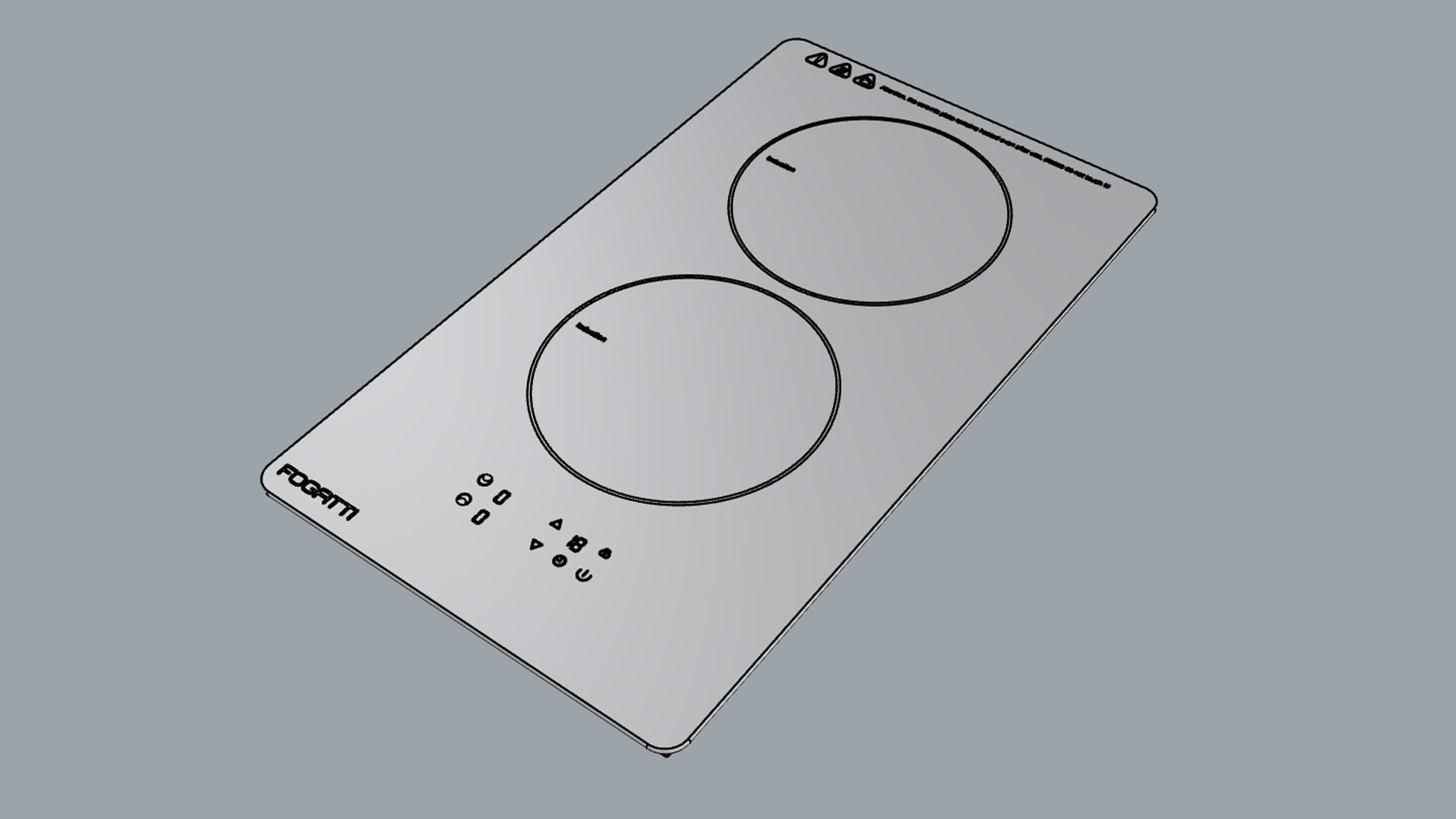 Fogatti Cooktop 2 Burners 200 Induction 3D model_16
