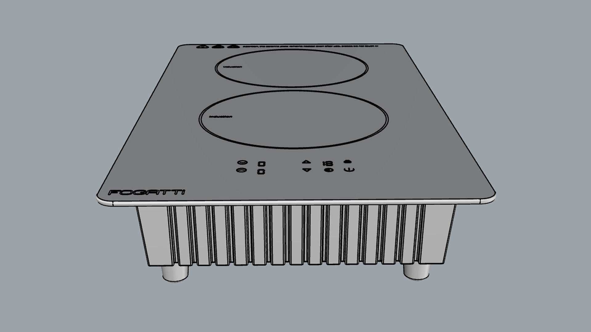 Fogatti Cooktop 2 Burners 200 Induction 3D model_12