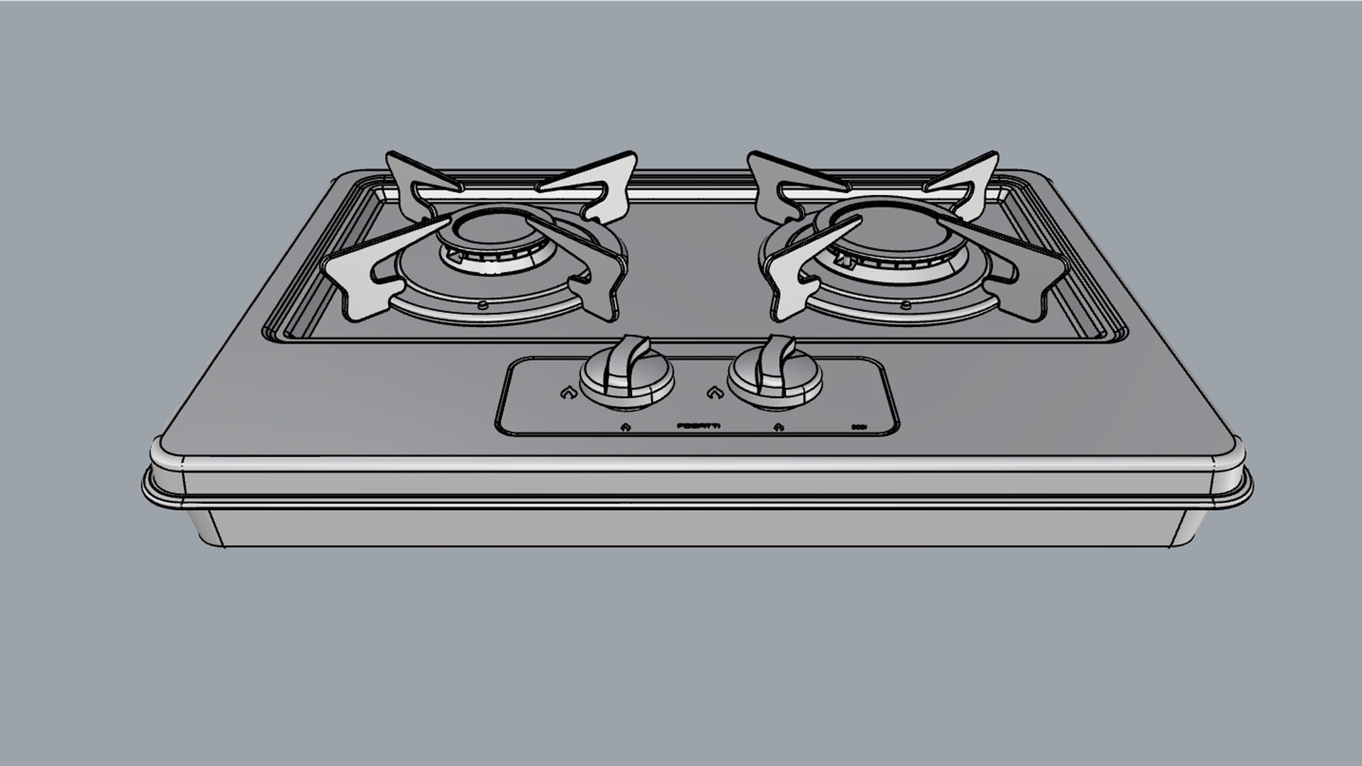 Fogatti Cooktop 2 Burners 200i 3D model_13
