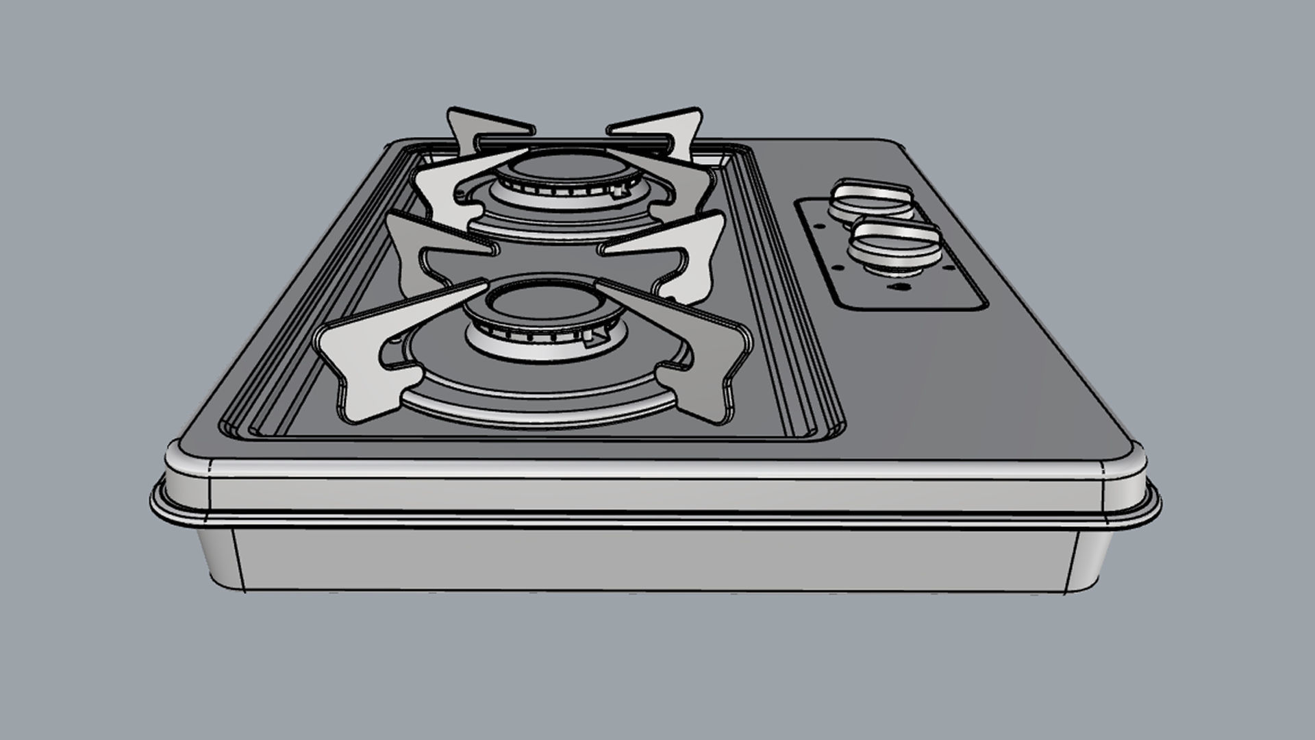 Fogatti Cooktop 2 Burners 200i 3D model_16