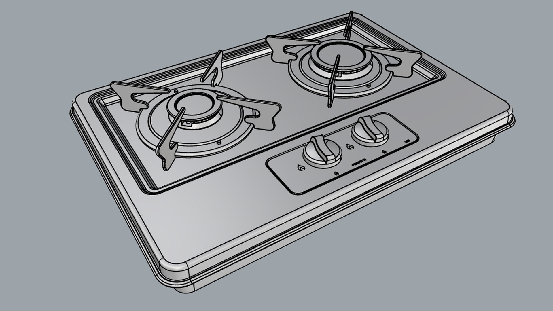 Fogatti Cooktop 2 Burners 200i 3D model_17