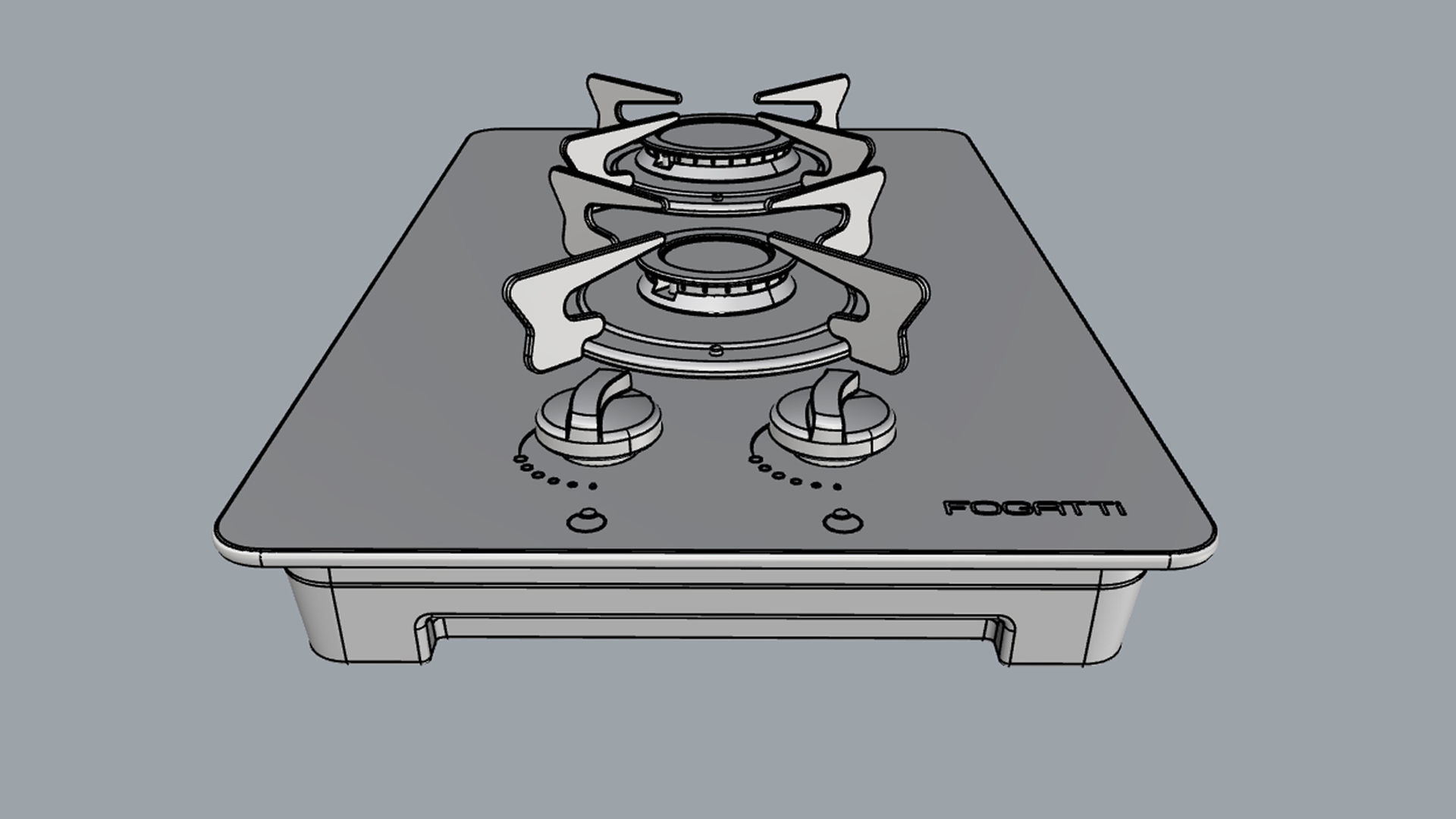 Fogatti Cooktop 2 Burners V200 3D model_13