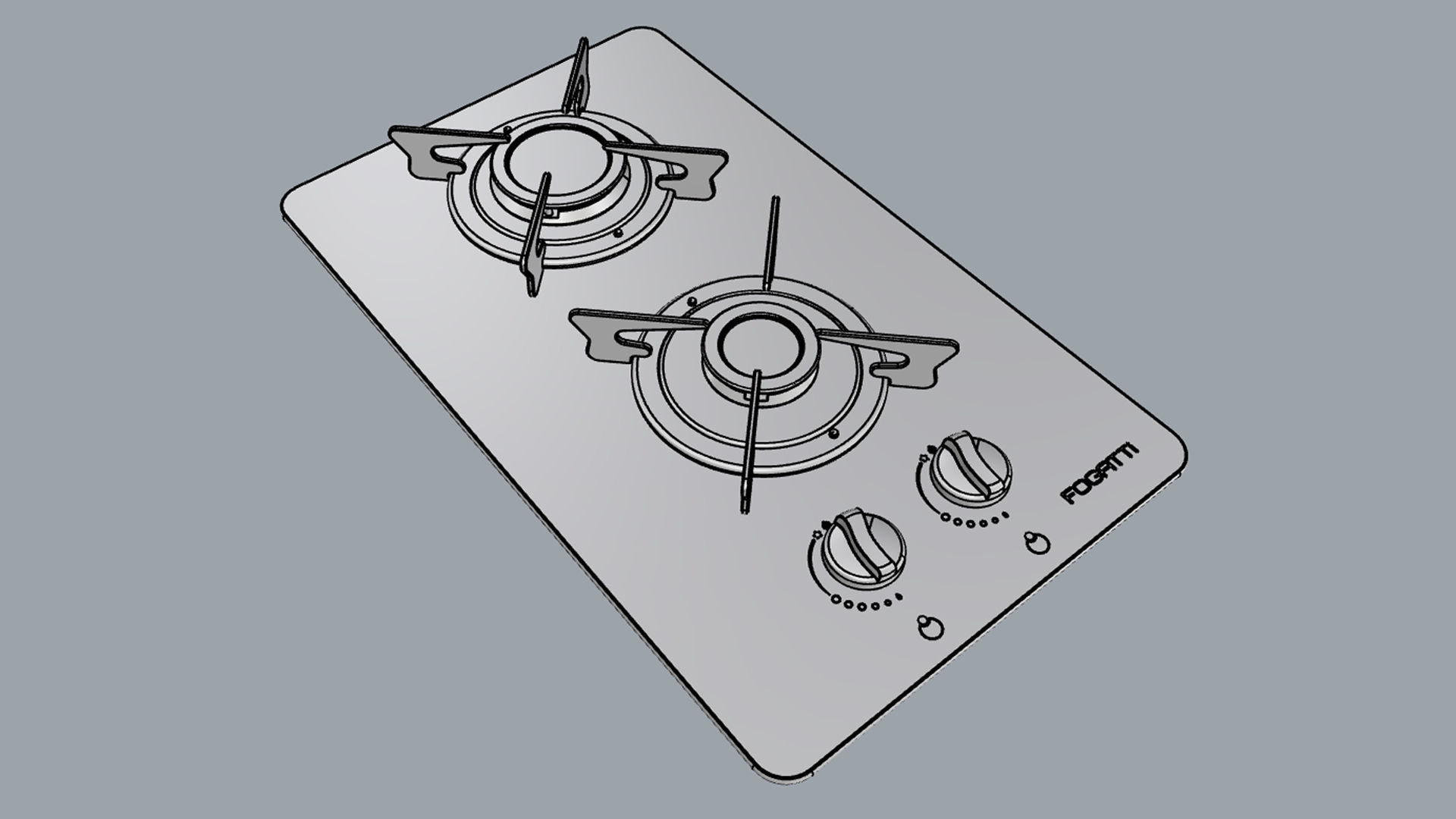Fogatti Cooktop 2 Burners V200 3D model_17
