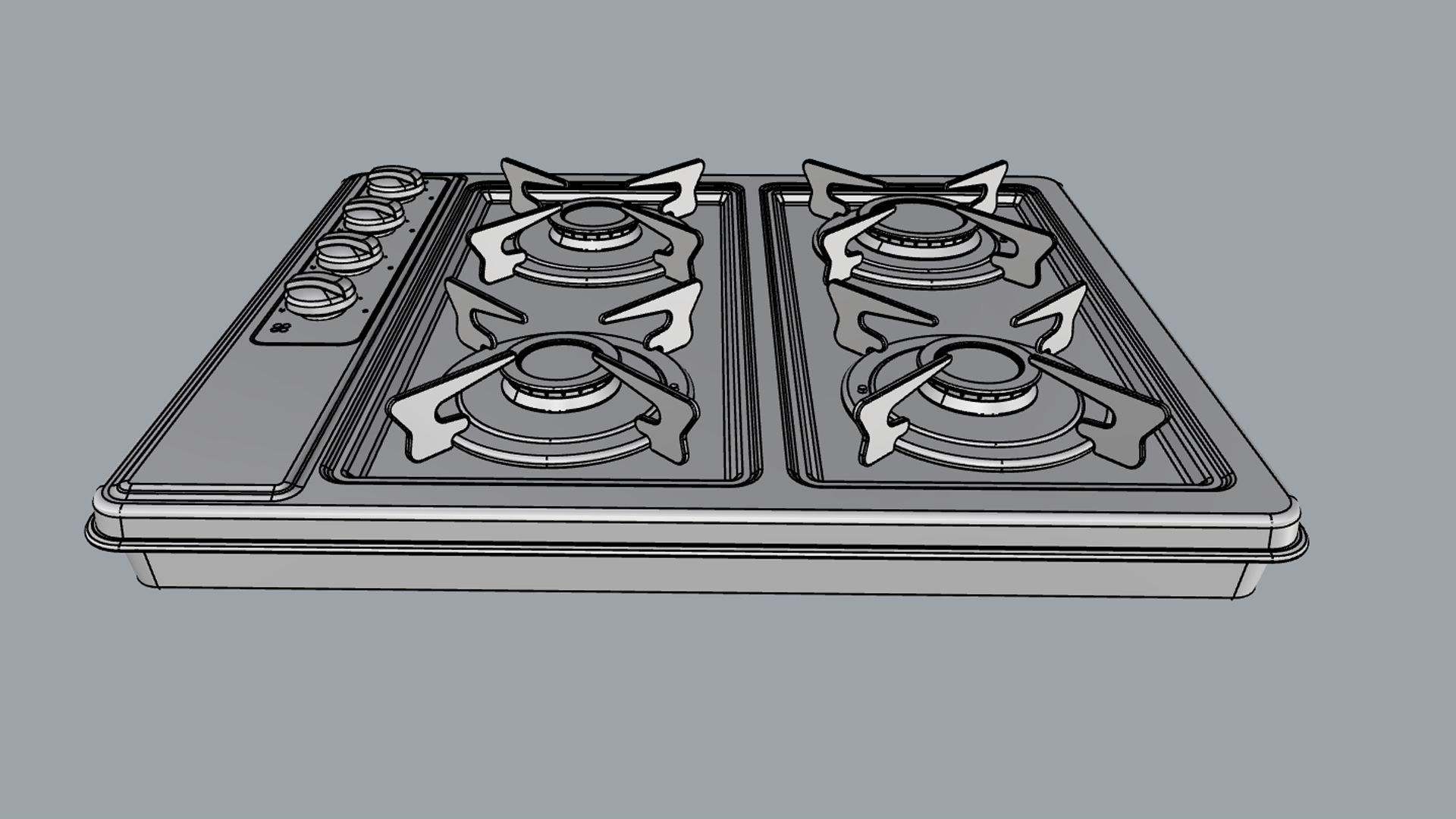 Fogatti Cooktop 4 Burners 400i 3D model_15