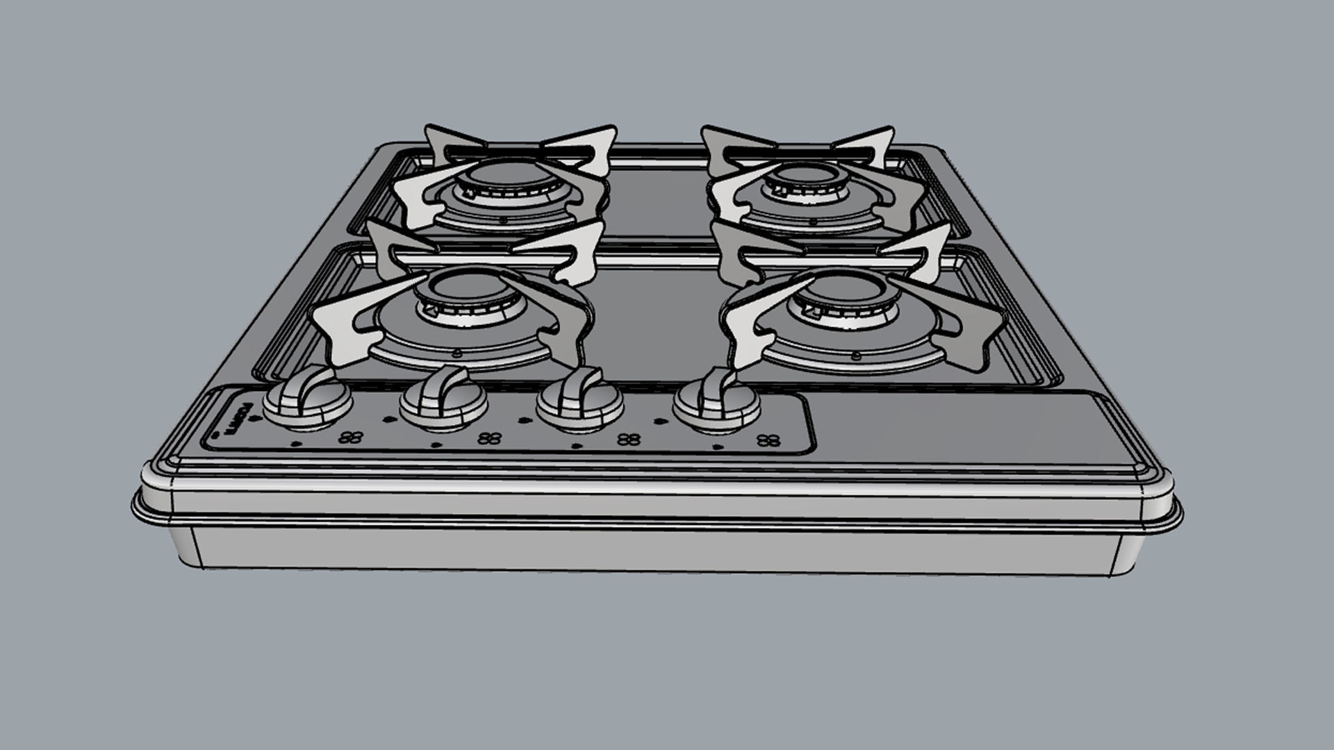 Fogatti Cooktop 4 Burners 400i 3D model_14