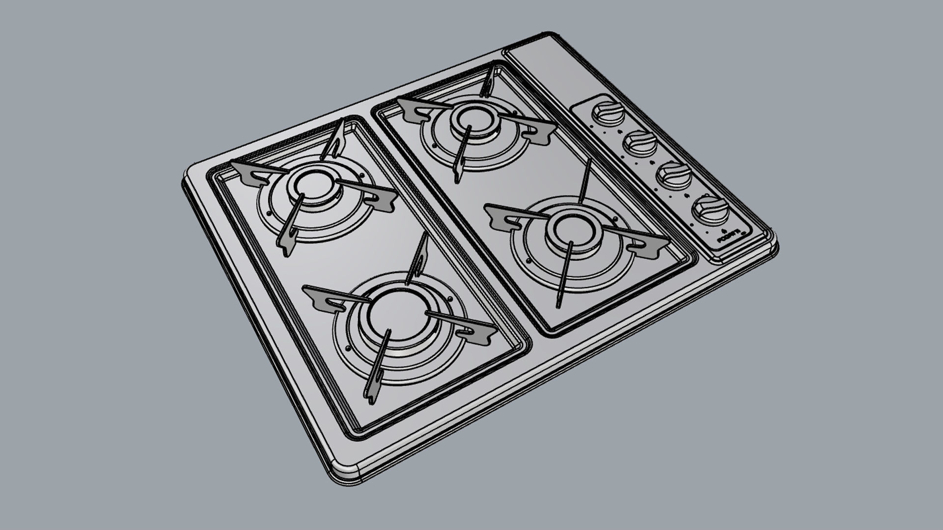 Fogatti Cooktop 4 Burners 400i 3D model_17