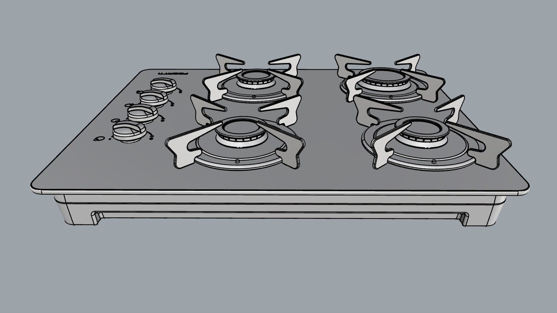 Fogatti Cooktop 4 Burners V400 3D model_15