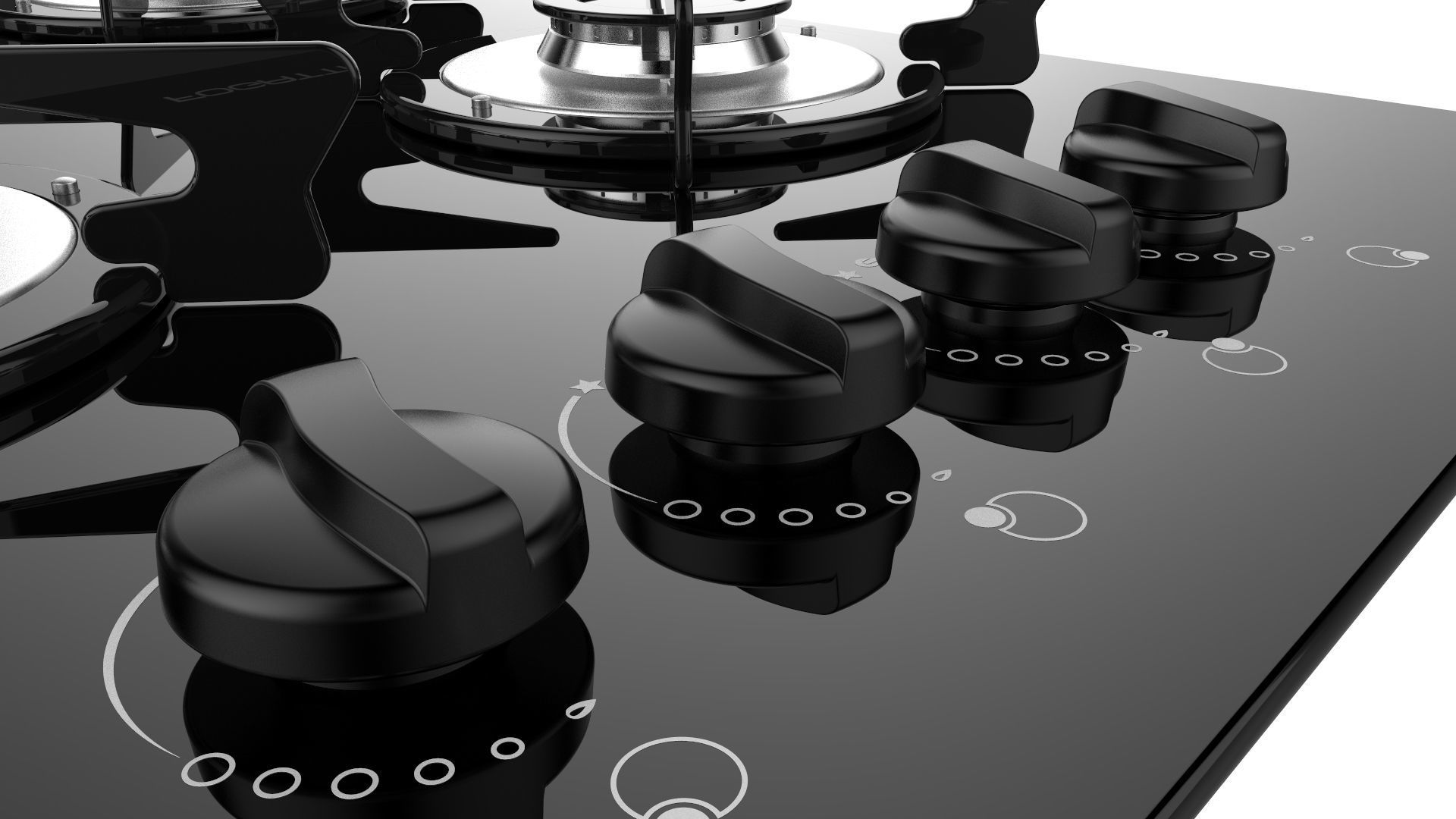 Fogatti Cooktop 4 Burners V400 3D model_10