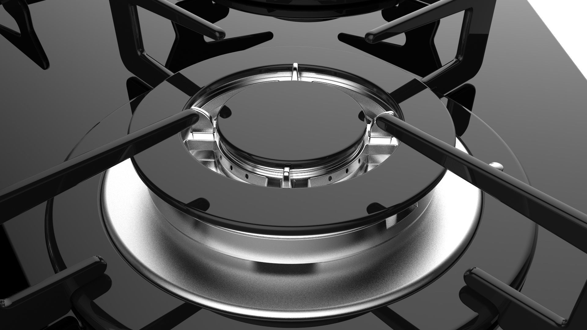 Fogatti Cooktop 4 Burners V400 TC 3D model_9