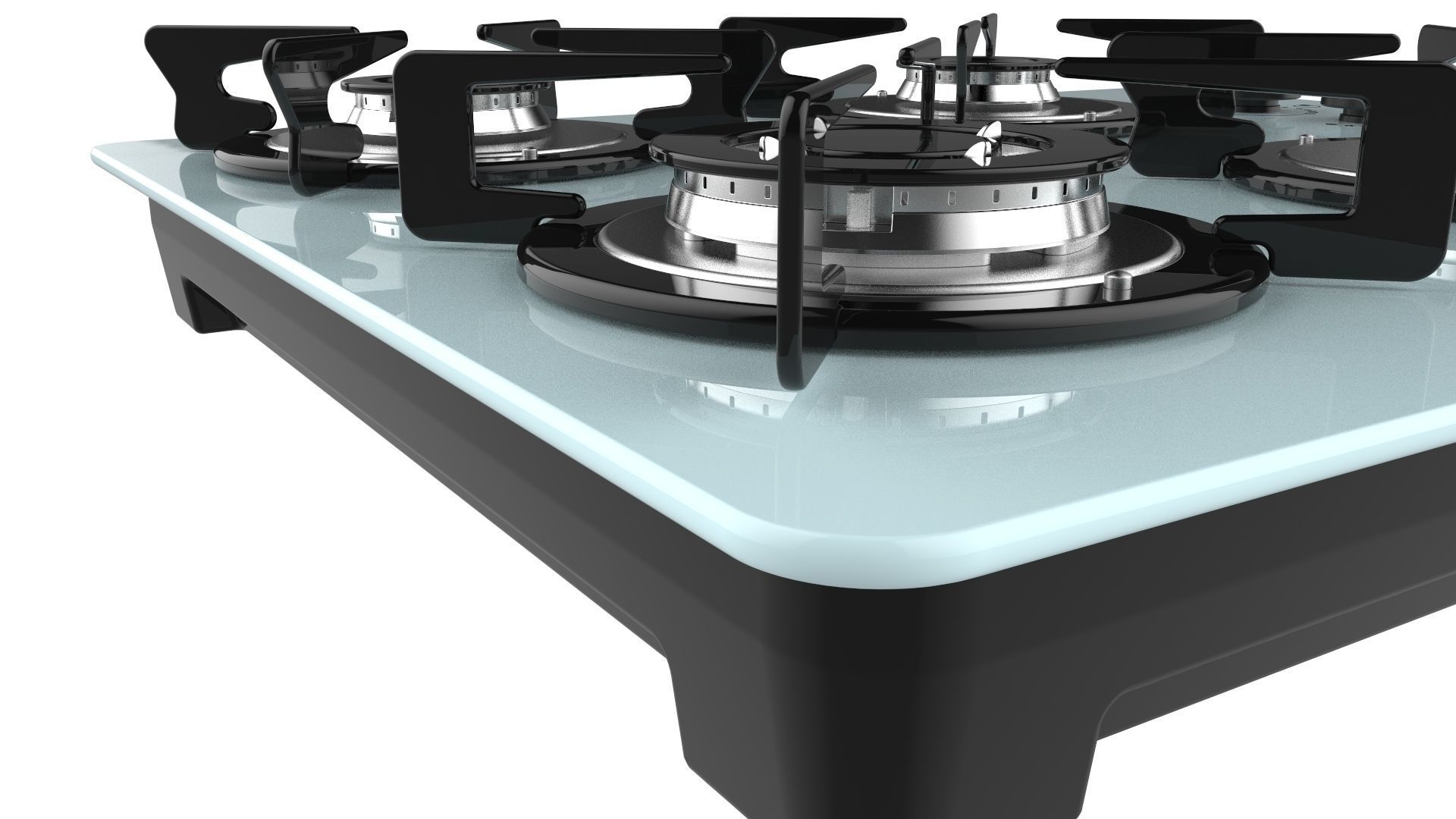 Fogatti Cooktop 4 Burners V400 TC White 3D model_9