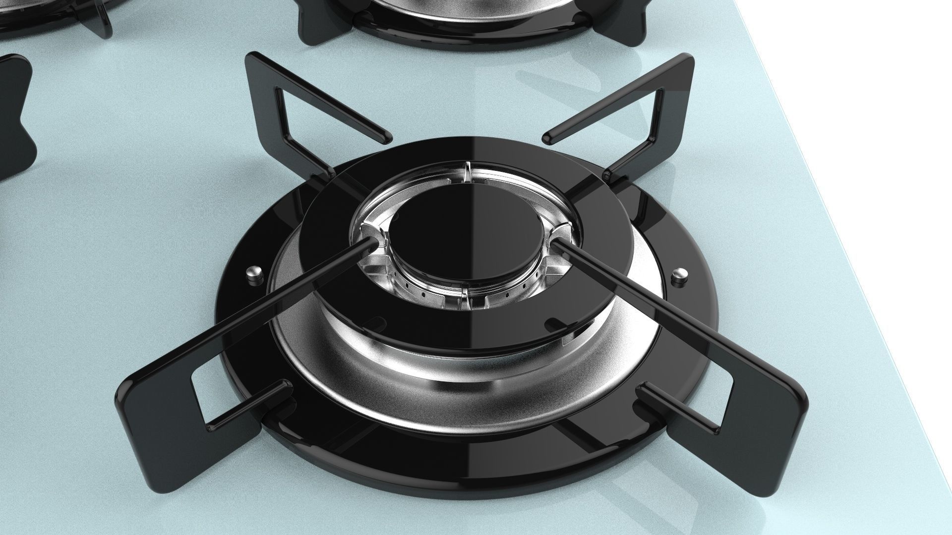 Fogatti Cooktop 4 Burners V400 TC White 3D model_10