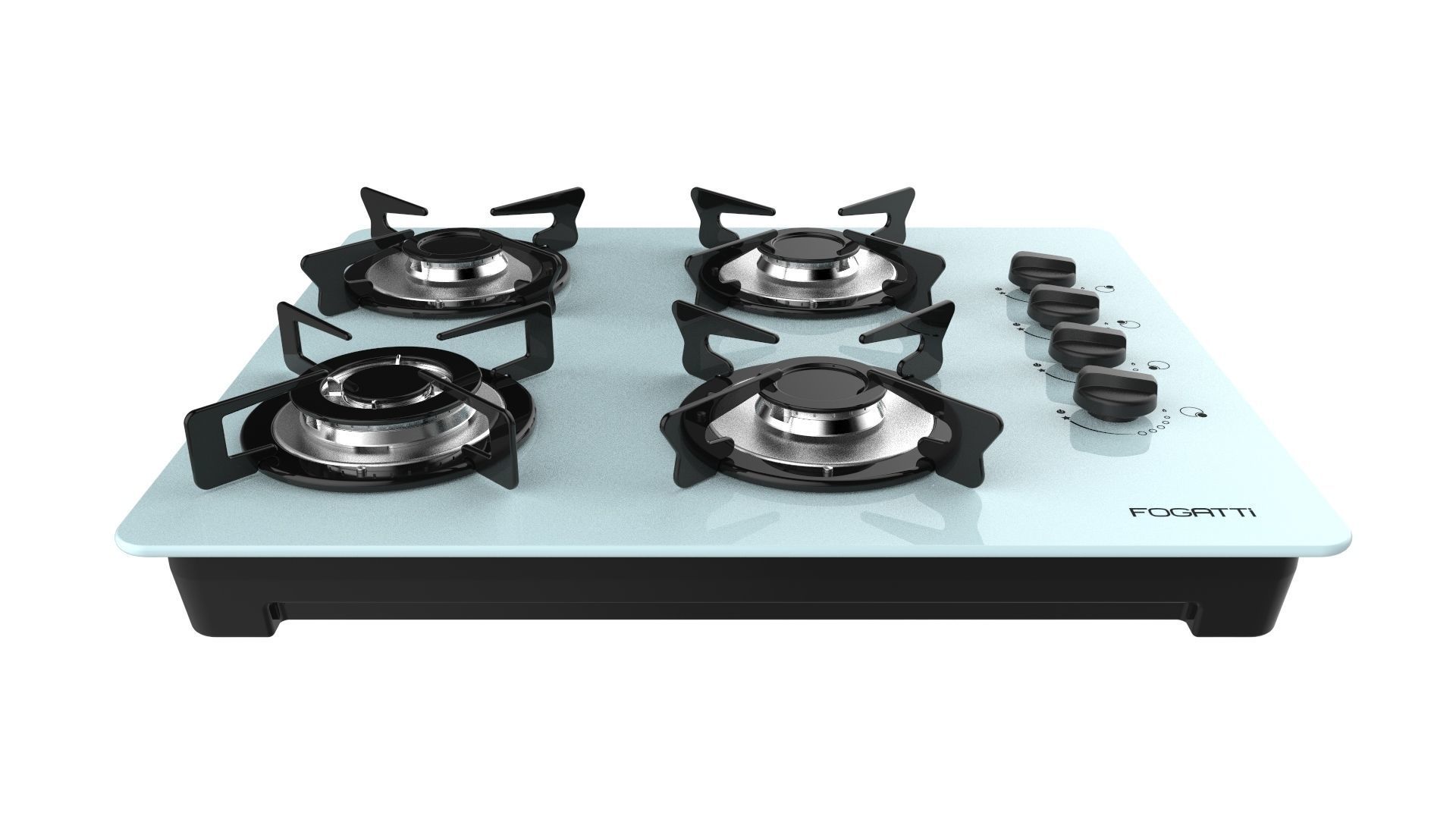 Fogatti Cooktop 4 Burners V400 TC White 3D model_1