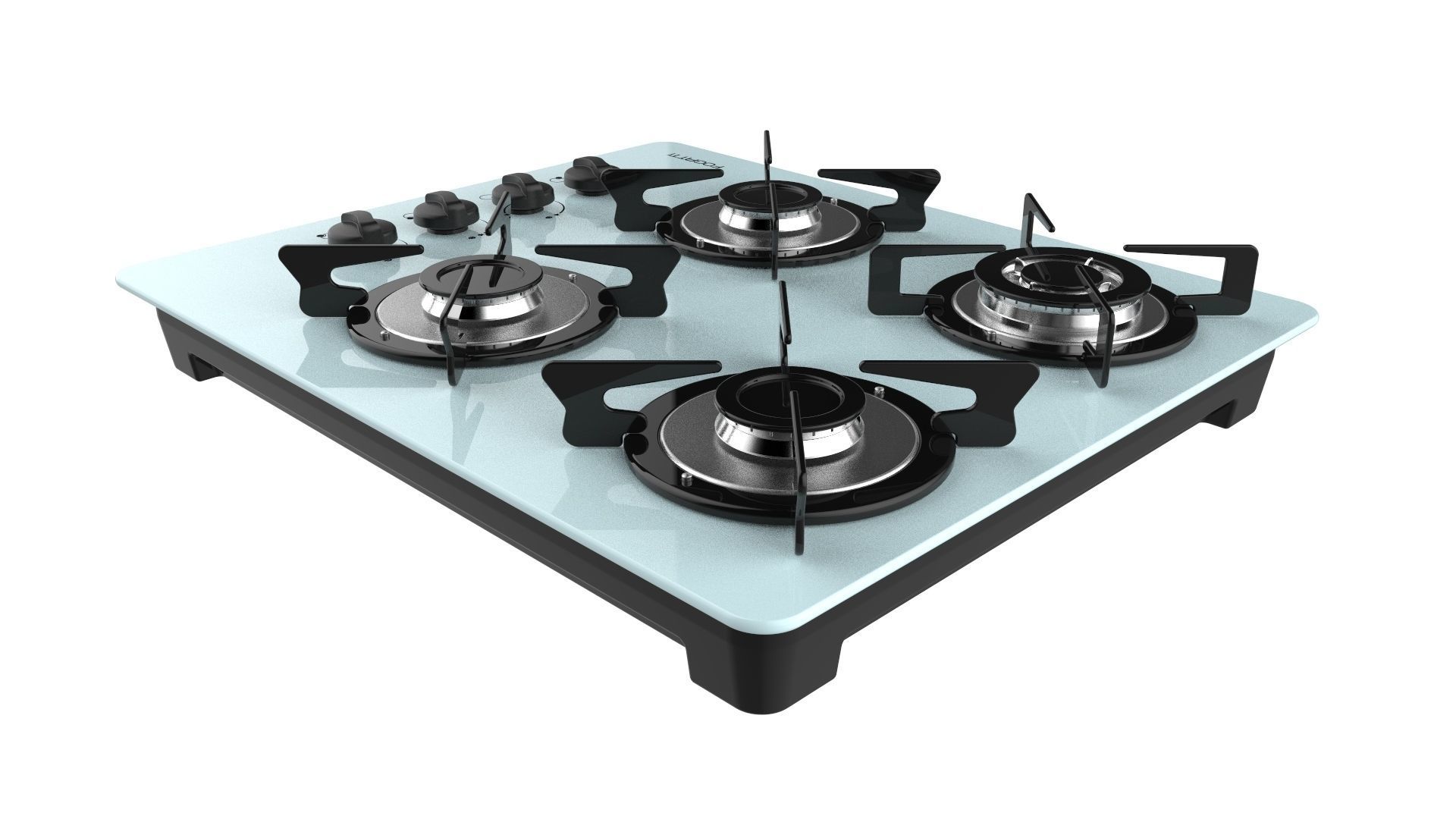 Fogatti Cooktop 4 Burners V400 TC White 3D model_4