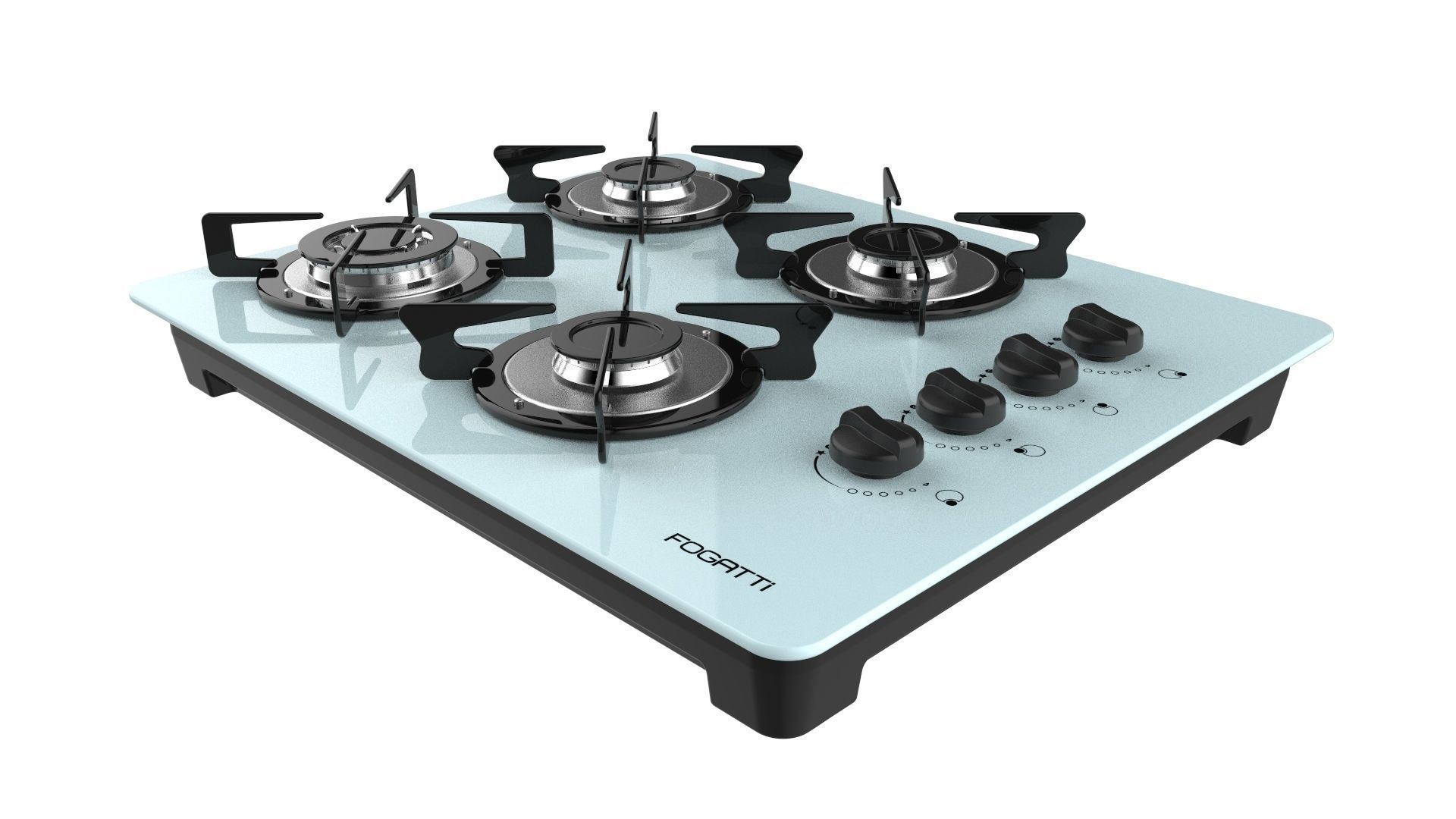 Fogatti Cooktop 4 Burners V400 TC White 3D model_8
