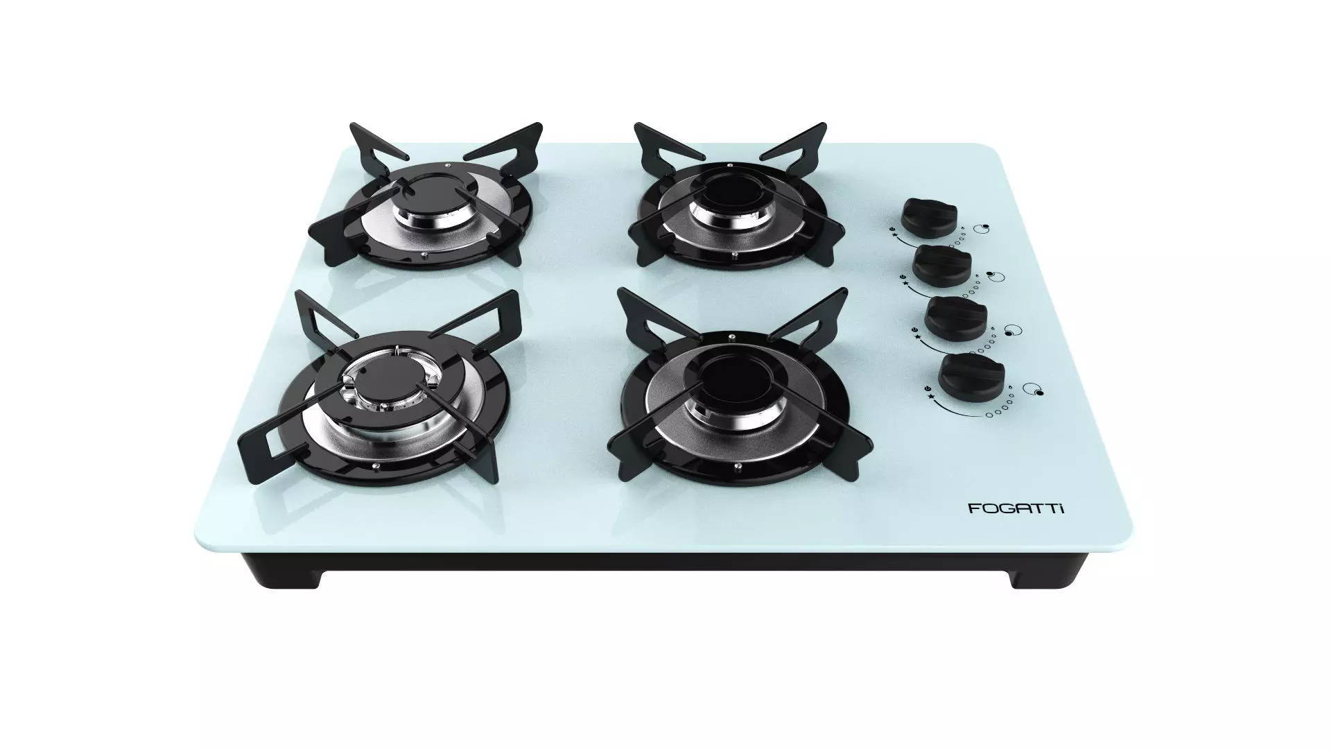 Fogatti Cooktop 4 Burners V400 TC White 3D model_0