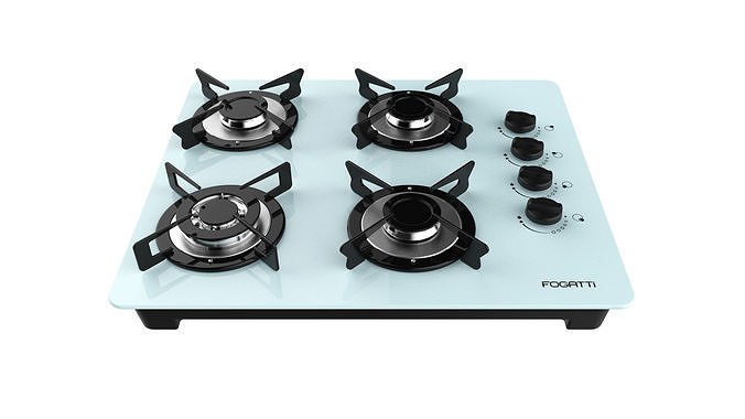Fogatti Cooktop 4 Burners V400 TC White 3D model
