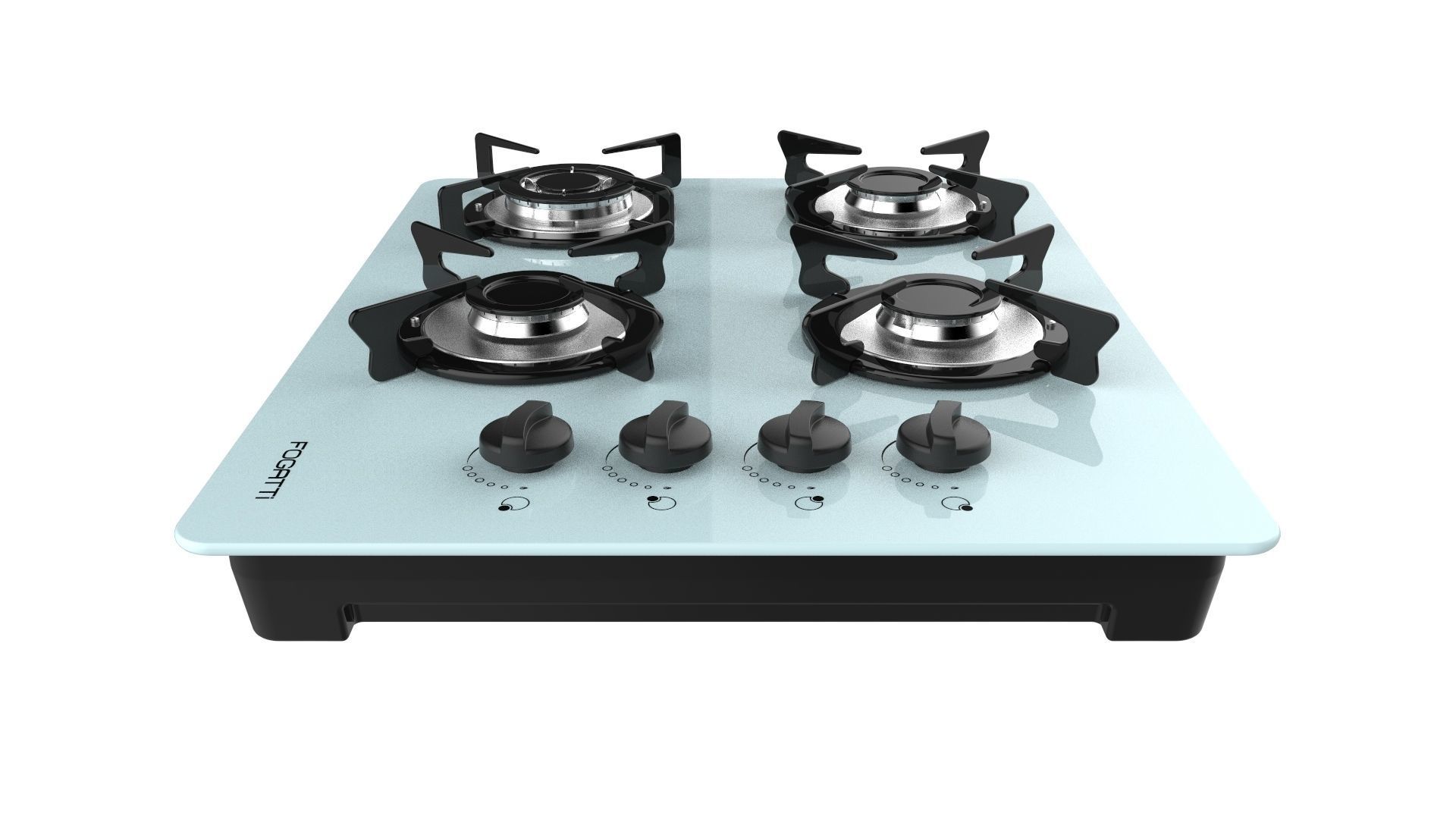 Fogatti Cooktop 4 Burners V400 TC White 3D model_7