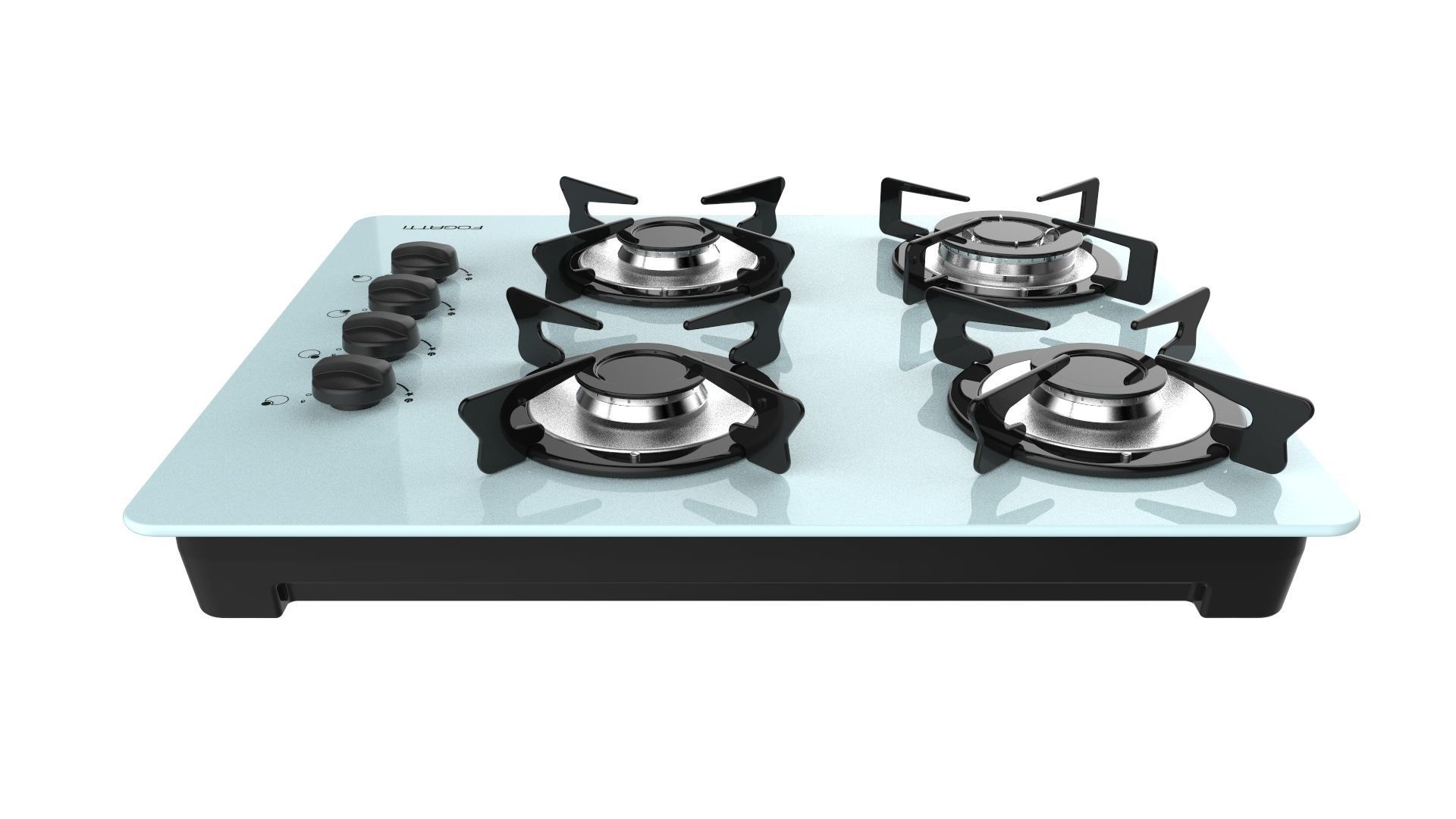 Fogatti Cooktop 4 Burners V400 TC White 3D model_5