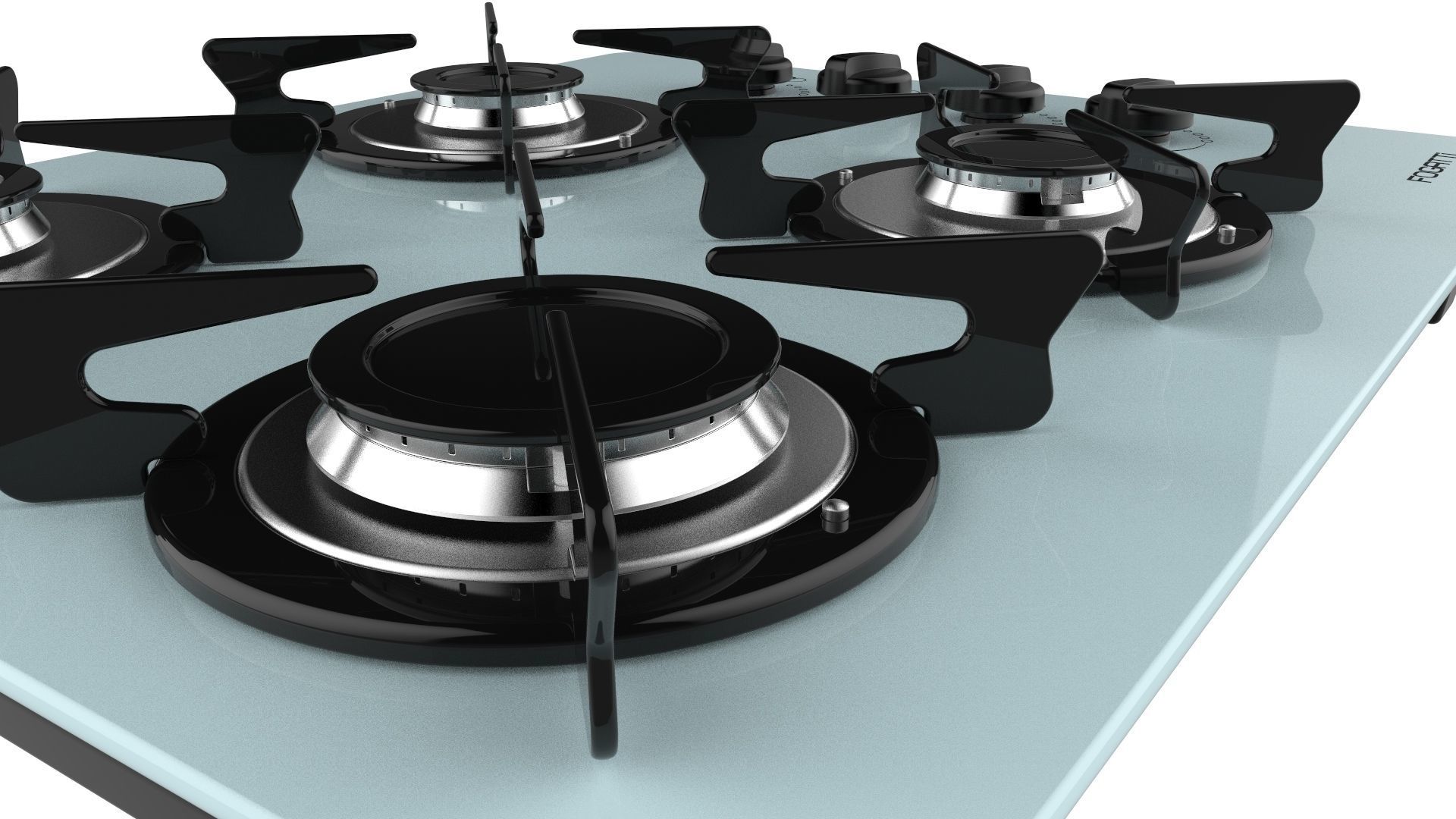 Fogatti Cooktop 4 Burners V400 White 3D model_10