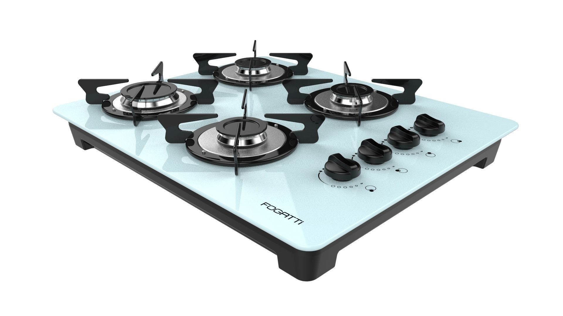 Fogatti Cooktop 4 Burners V400 White 3D model_8