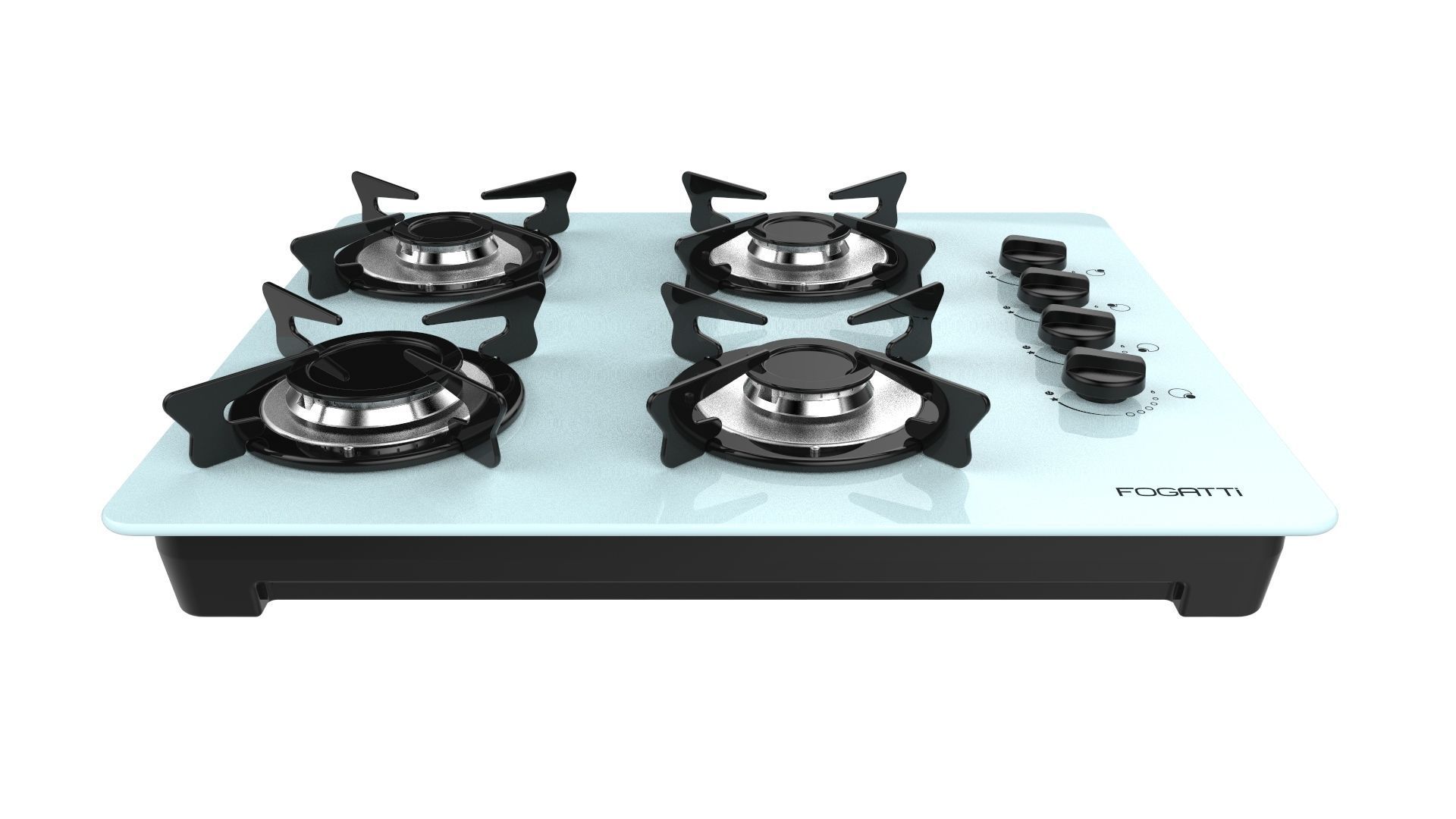 Fogatti Cooktop 4 Burners V400 White 3D model_1