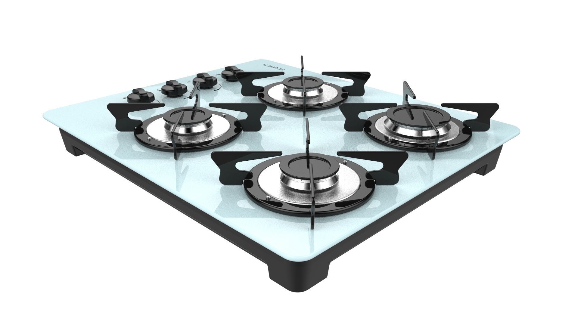 Fogatti Cooktop 4 Burners V400 White 3D model_4