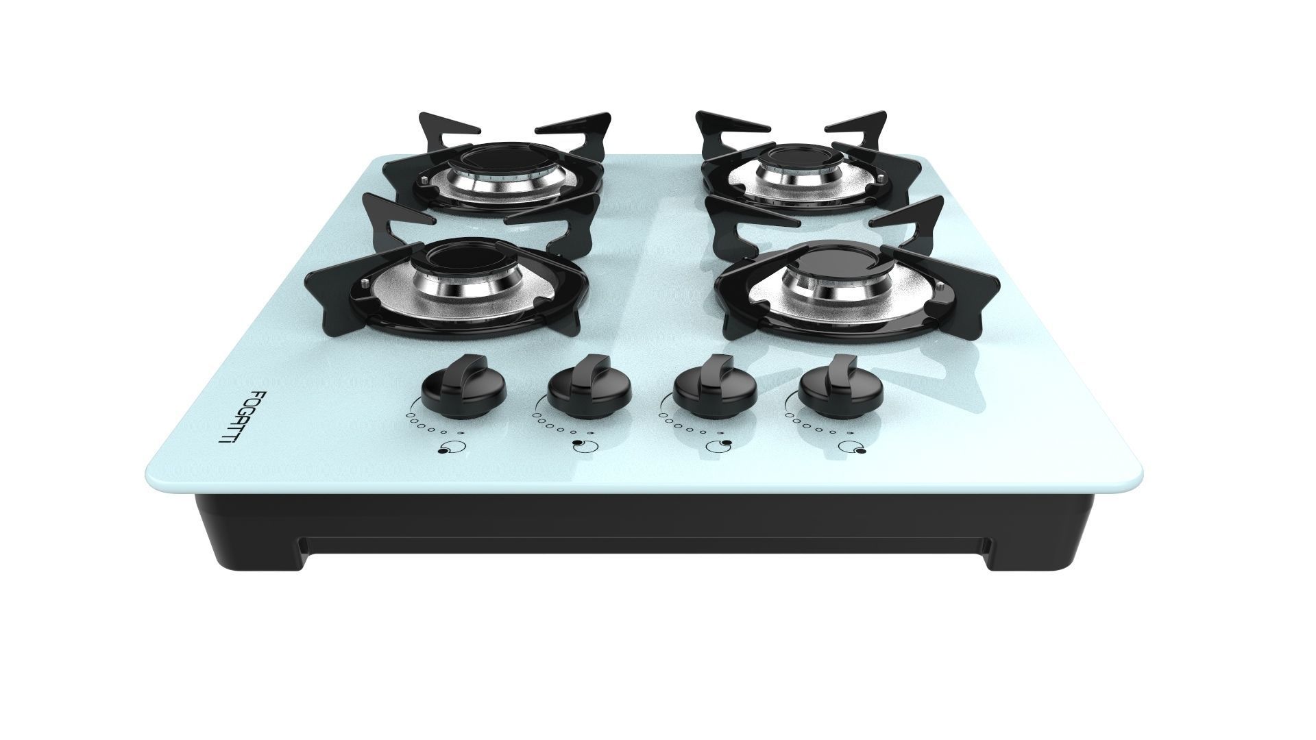 Fogatti Cooktop 4 Burners V400 White 3D model_7