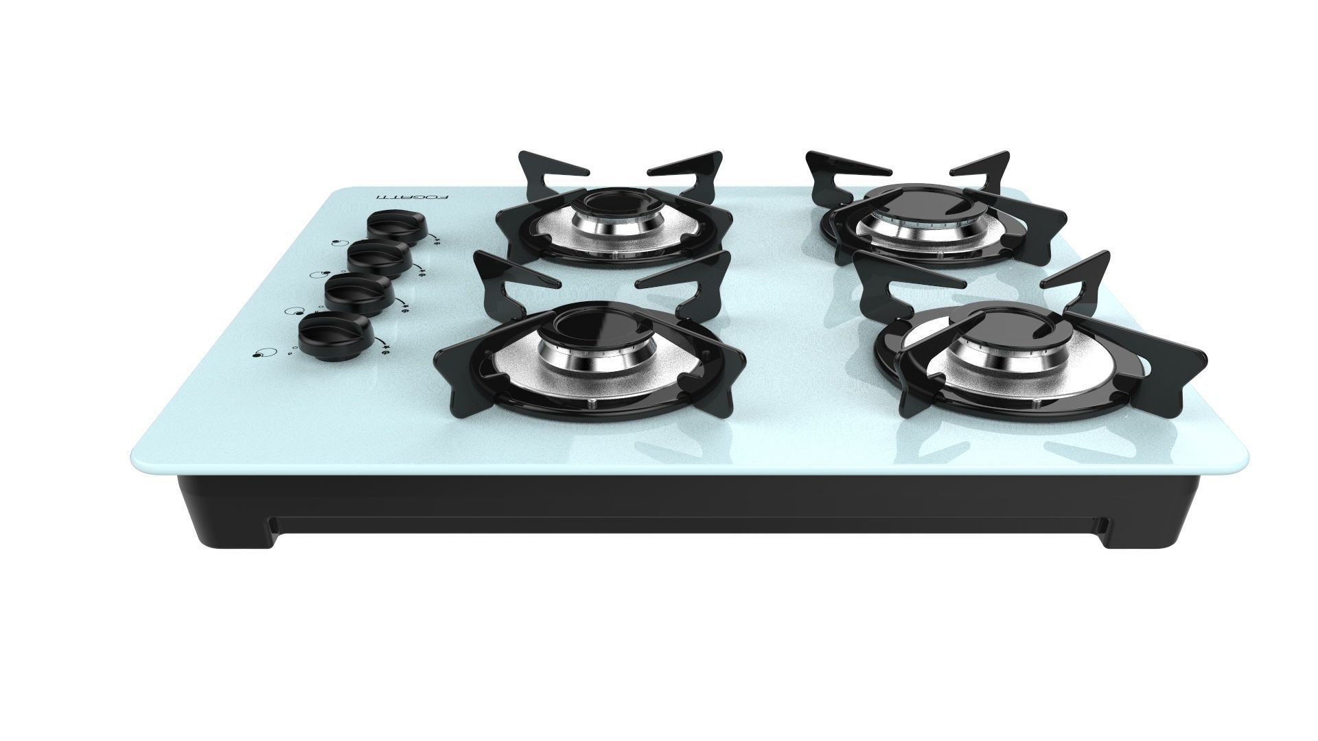 Fogatti Cooktop 4 Burners V400 White 3D model_5