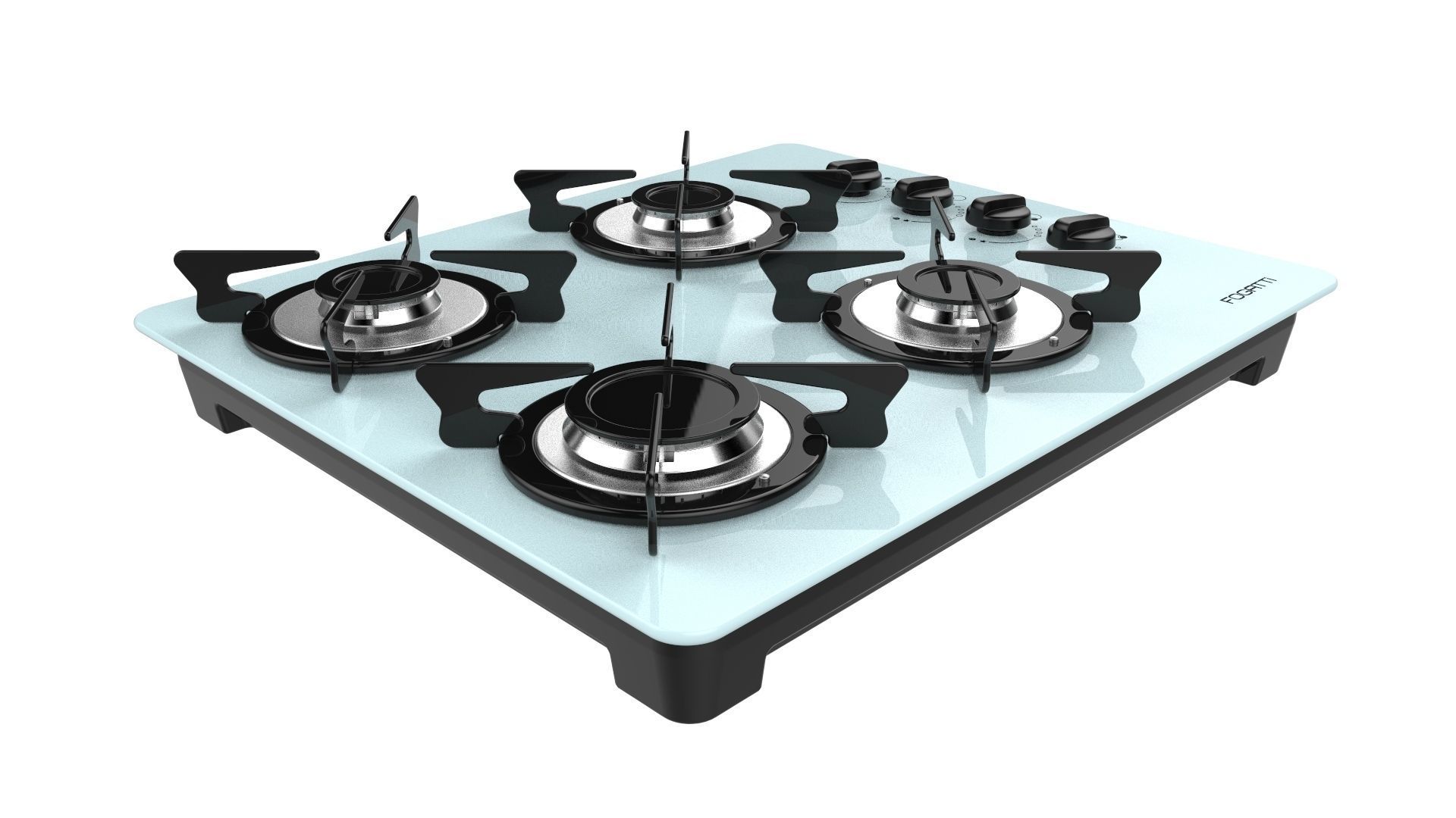 Fogatti Cooktop 4 Burners V400 White 3D model_2