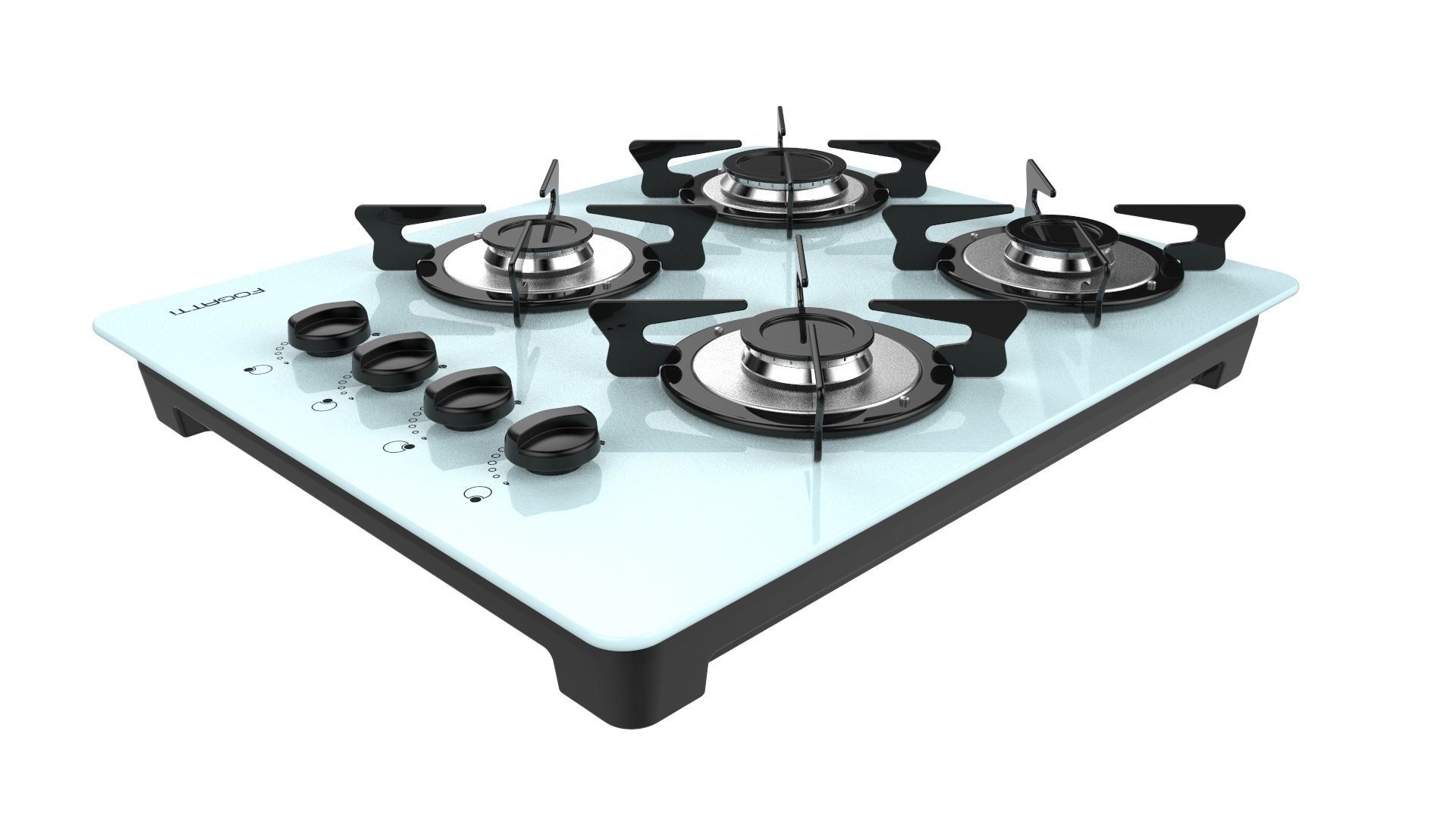Fogatti Cooktop 4 Burners V400 White 3D model_6