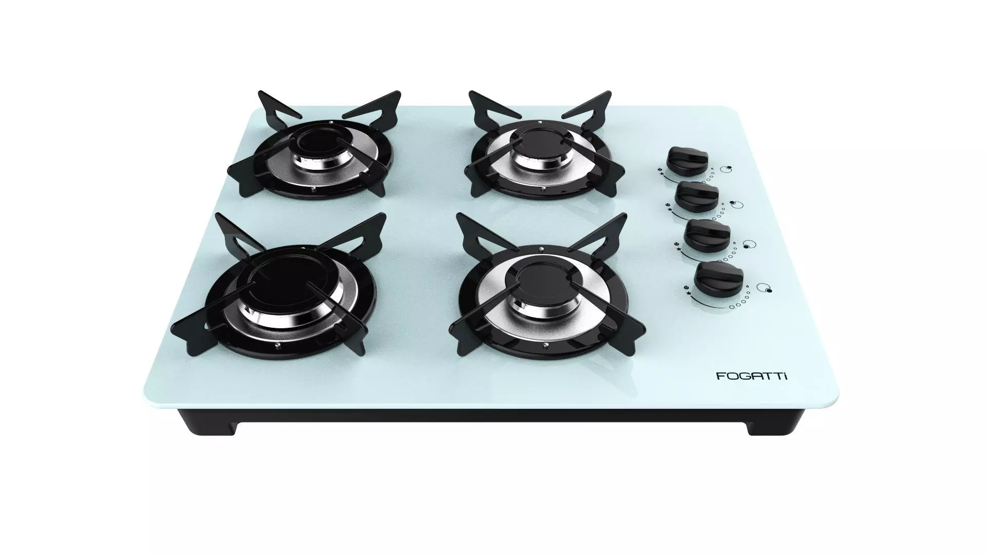 Fogatti Cooktop 4 Burners V400 White 3D model_0