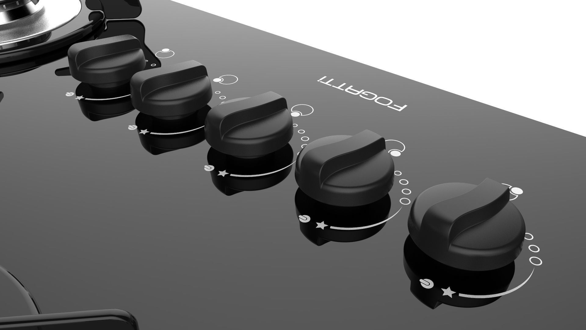 Fogatti Cooktop 5 Burners V500 TC 3D model_12