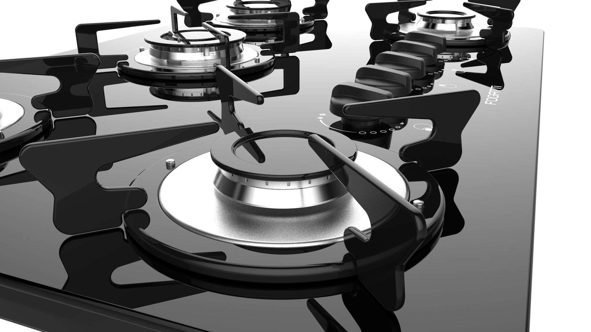 Fogatti Cooktop 5 Burners V500 TC 3D model_13
