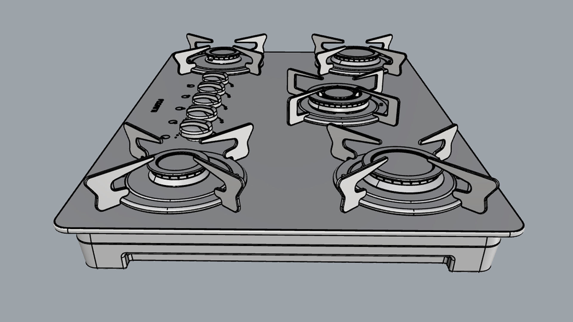 Fogatti Cooktop 5 Burners V500 TC 3D model_16