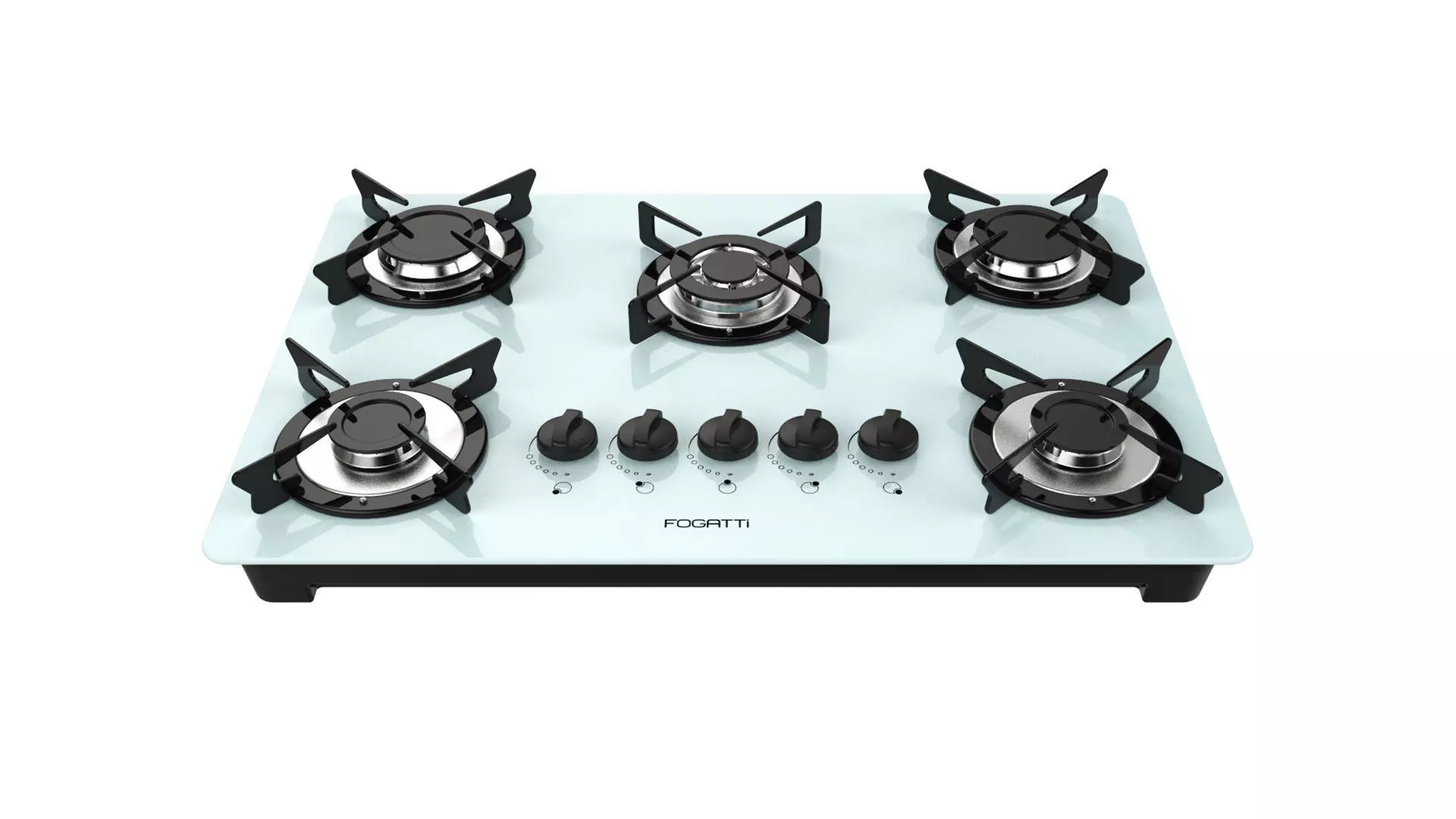 Fogatti Cooktop 5 Burners V500 TC White 3D model_0