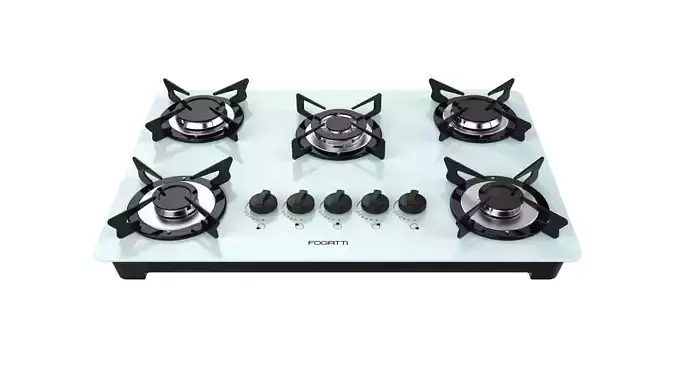 Fogatti Cooktop 5 Burners V500 TC White 3D model
