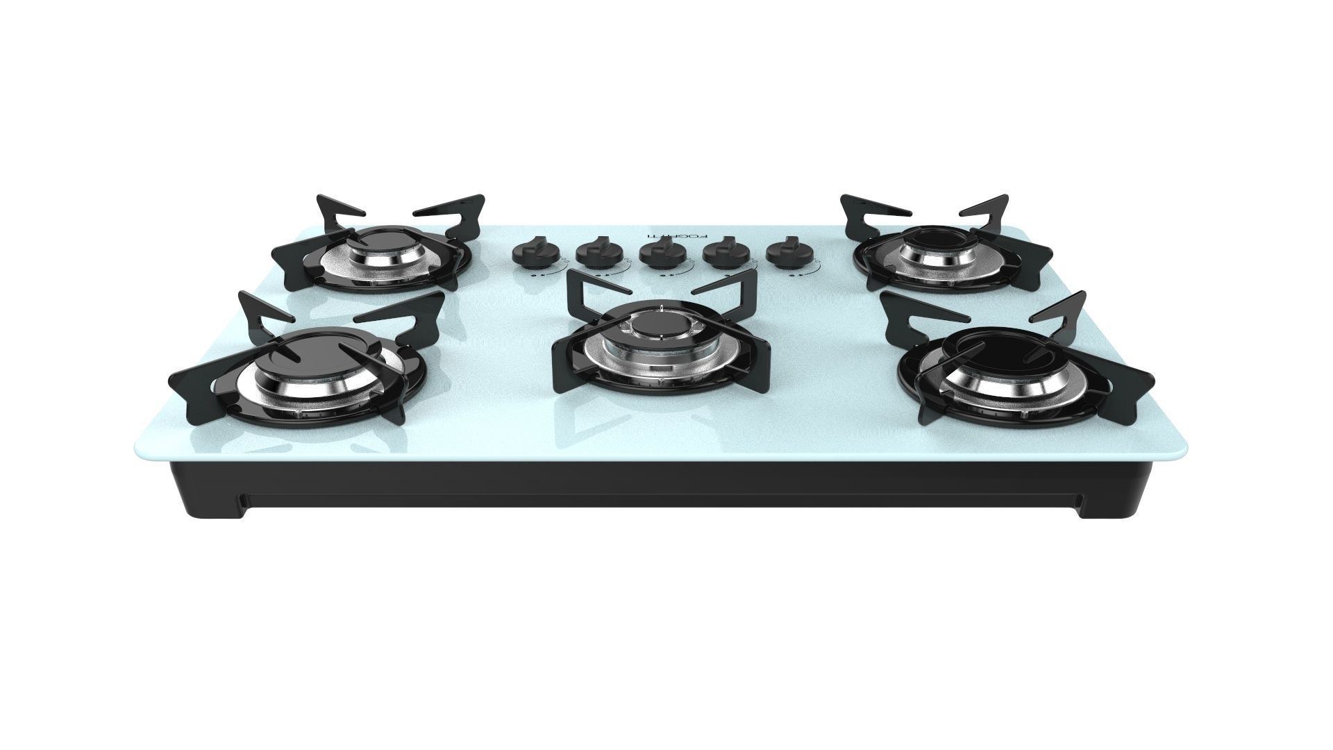 Fogatti Cooktop 5 Burners V500 TC White 3D model_5