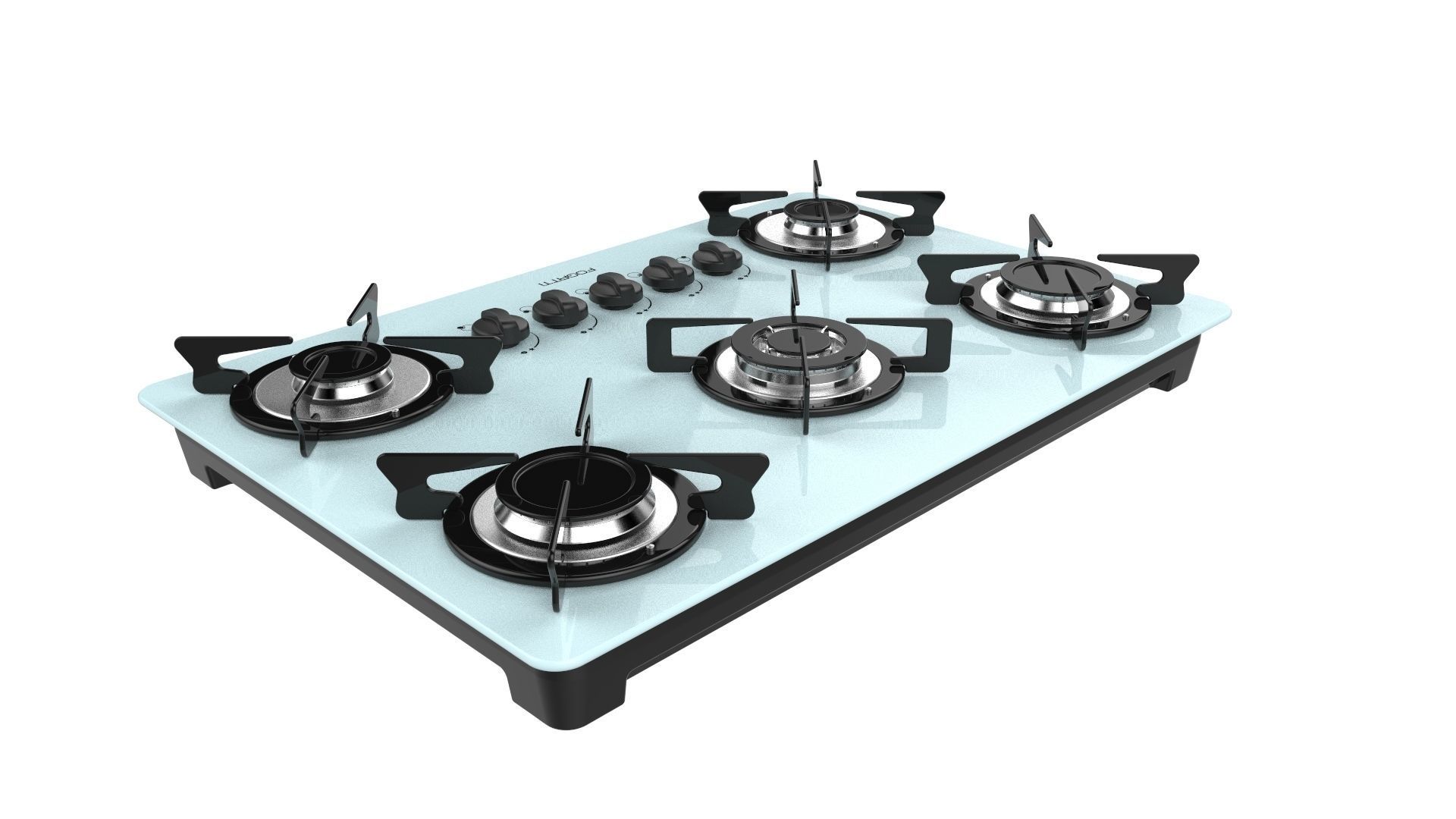 Fogatti Cooktop 5 Burners V500 TC White 3D model_6